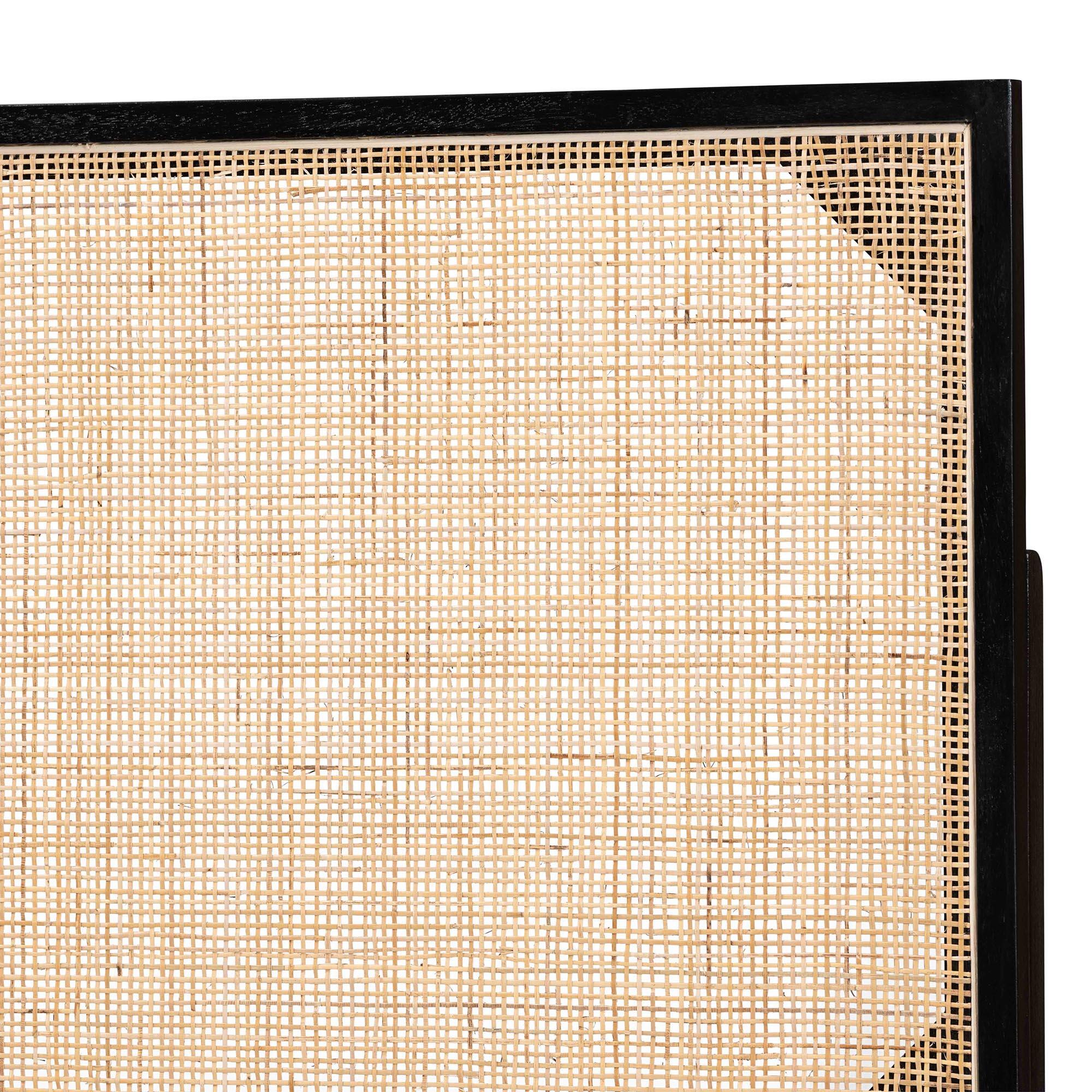 bali & pari Aurelia Queen Panel Headboard, Black/Natural, large