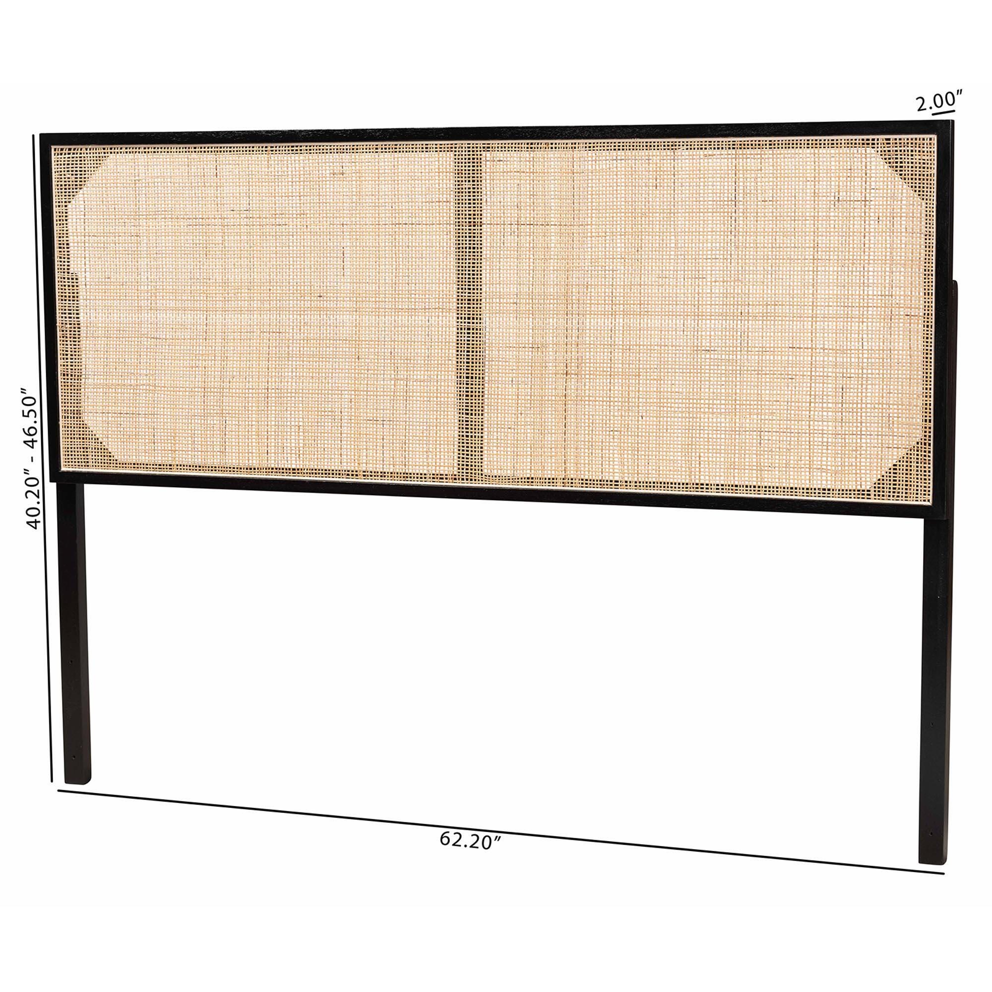 bali & pari Aurelia Queen Panel Headboard, Black/Natural, large