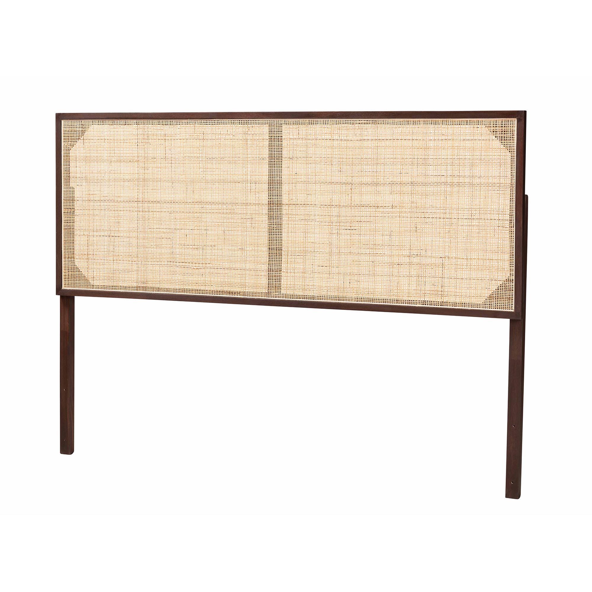 bali & pari Aurelia Queen Panel Headboard, Dark Brown/Natural, large