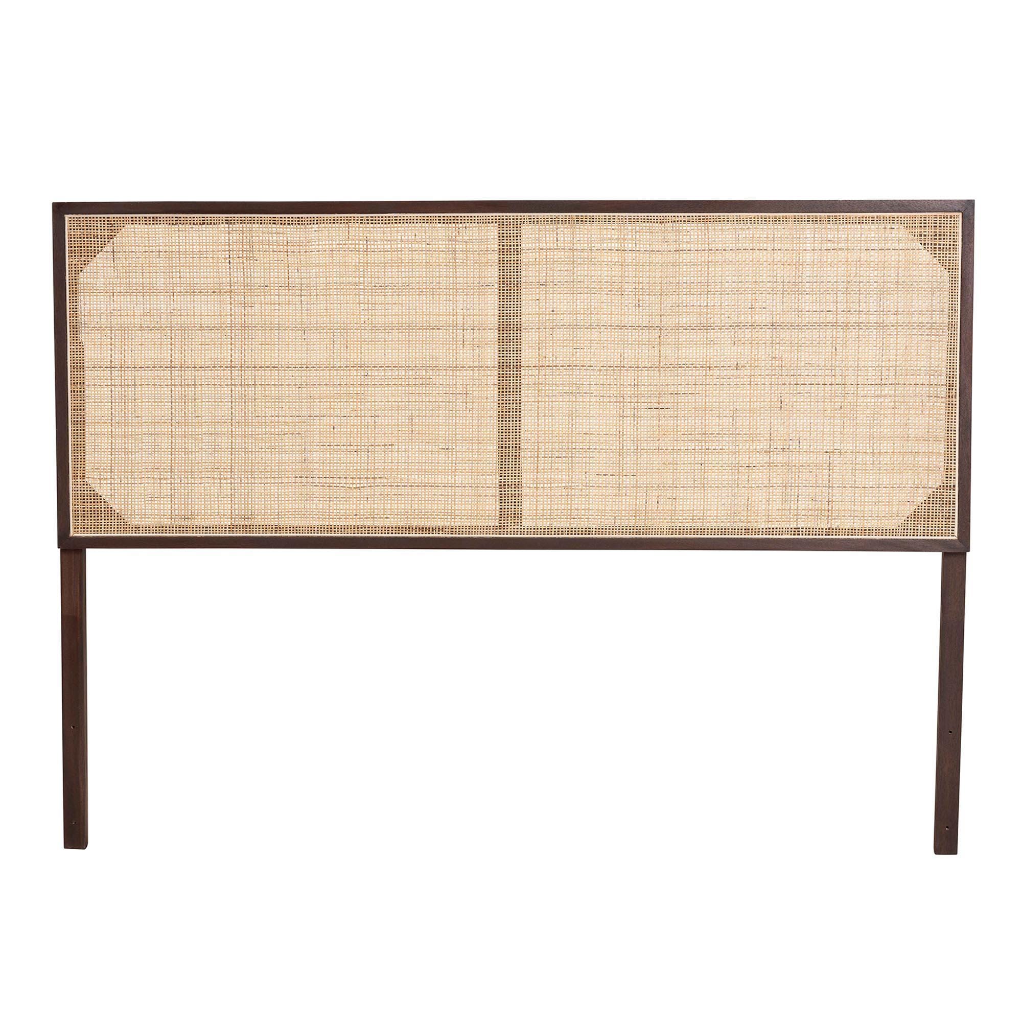 bali & pari Aurelia Queen Panel Headboard, Dark Brown/Natural, large