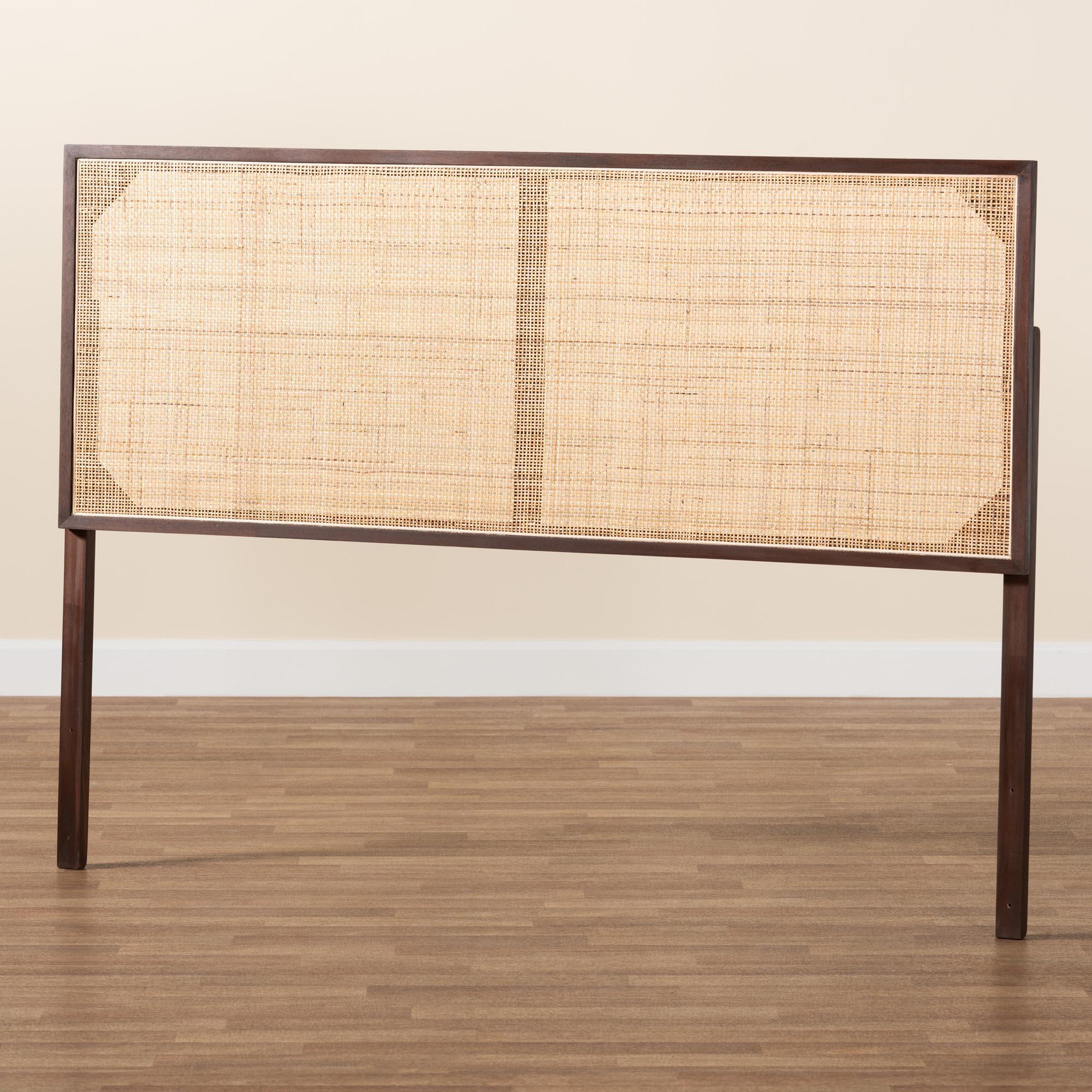 bali & pari Aurelia Queen Panel Headboard, Dark Brown/Natural, large