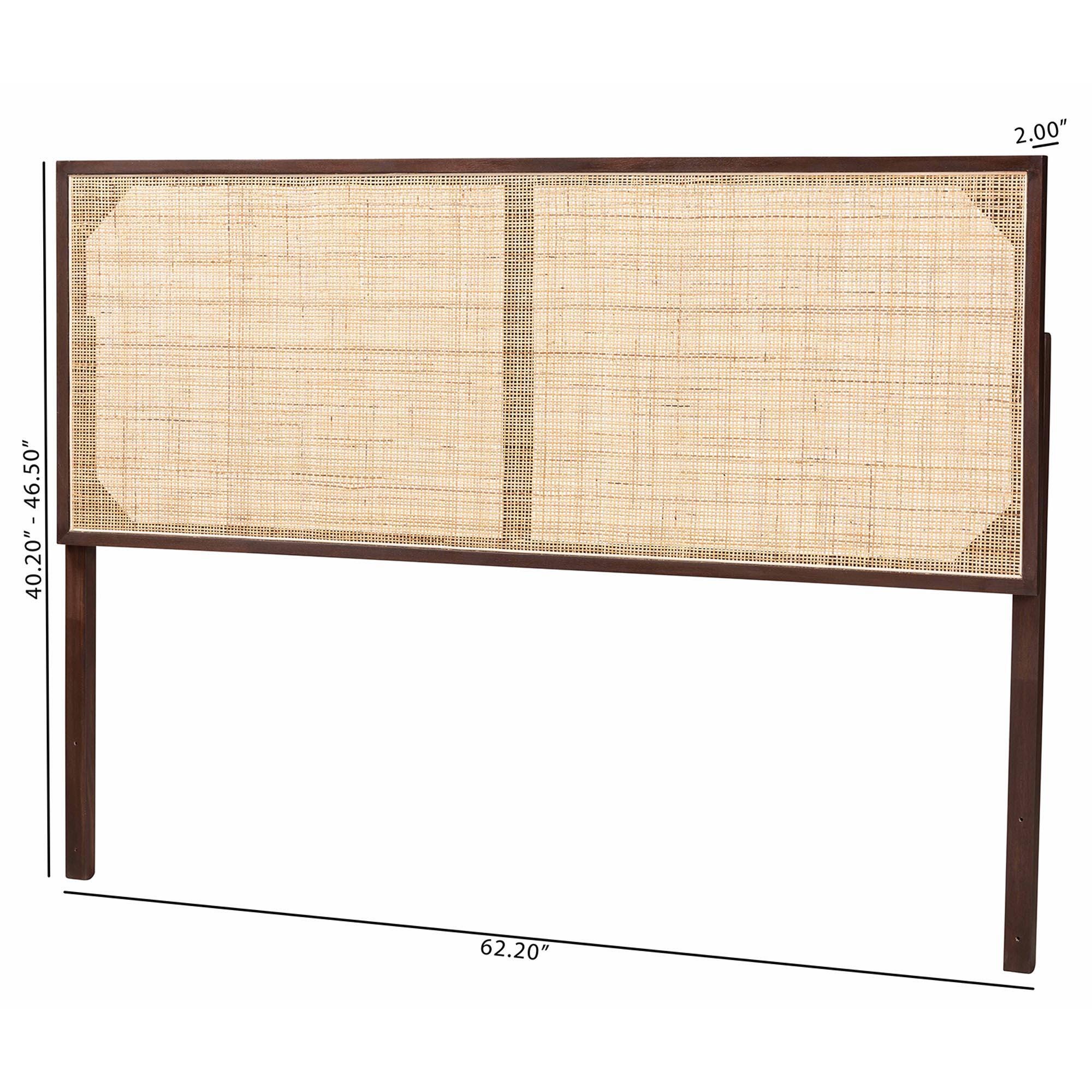bali & pari Aurelia Queen Panel Headboard, Dark Brown/Natural, large