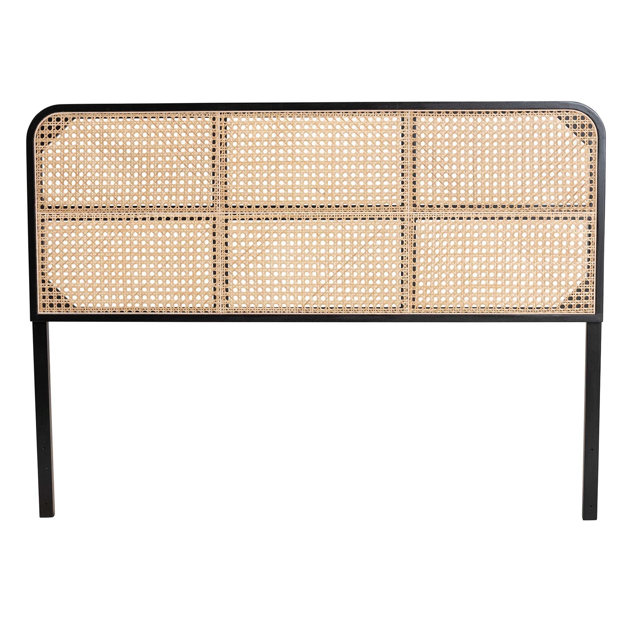 bali & pari Lainer Queen Panel Headboard, Black/Natural, large