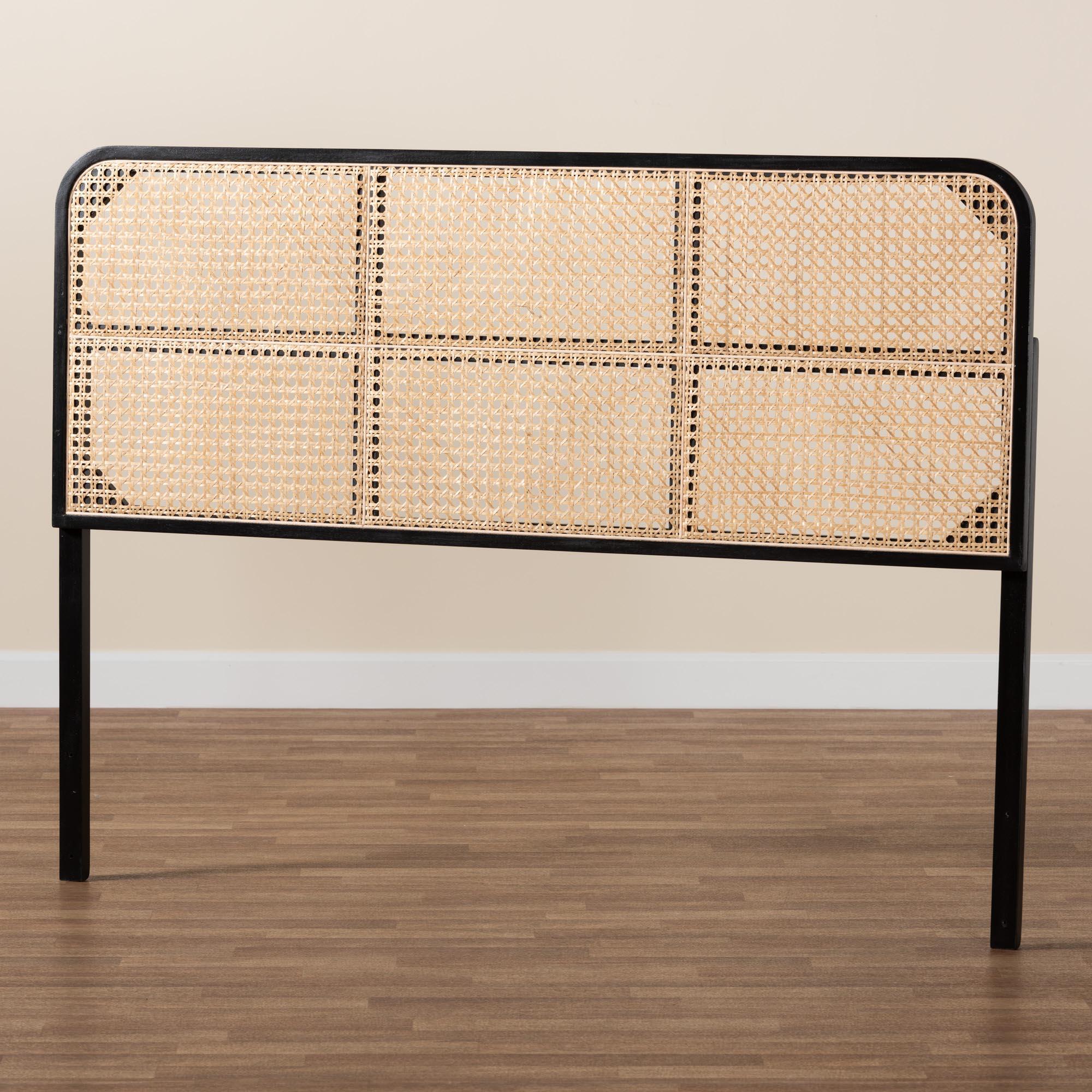 bali & pari Lainer Queen Panel Headboard, Black/Natural, large