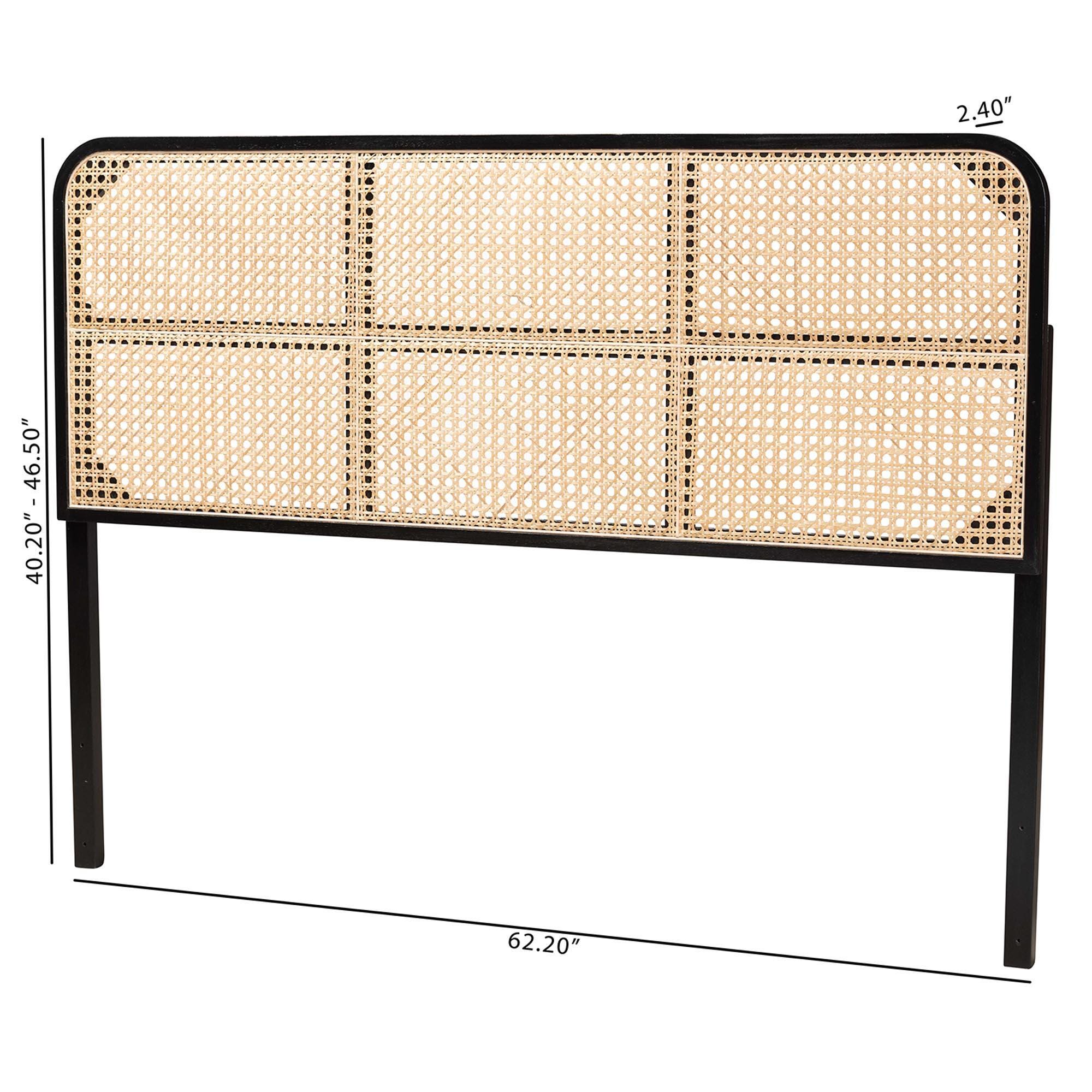 bali & pari Lainer Queen Panel Headboard, Black/Natural, large
