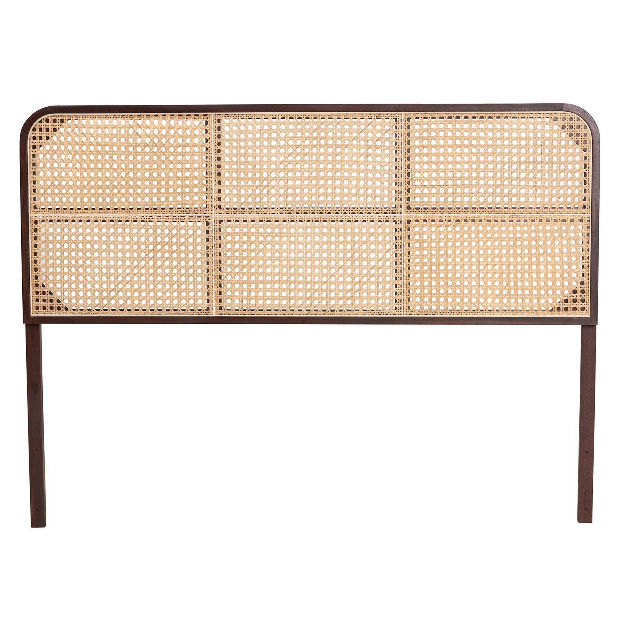 bali & pari Lainer Queen Panel Headboard, Dark Brown/Natural, large