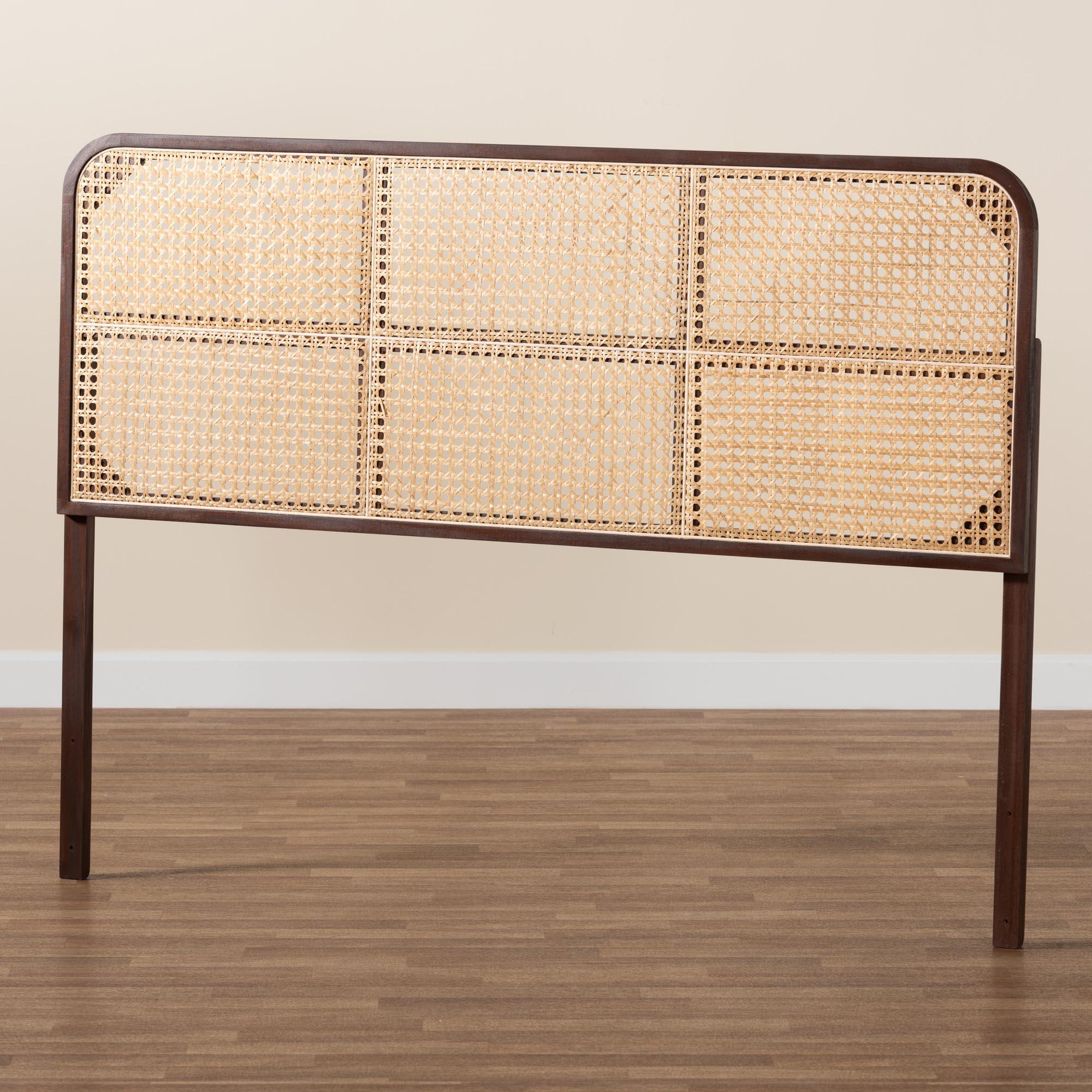 bali & pari Lainer Queen Panel Headboard, Dark Brown/Natural, large