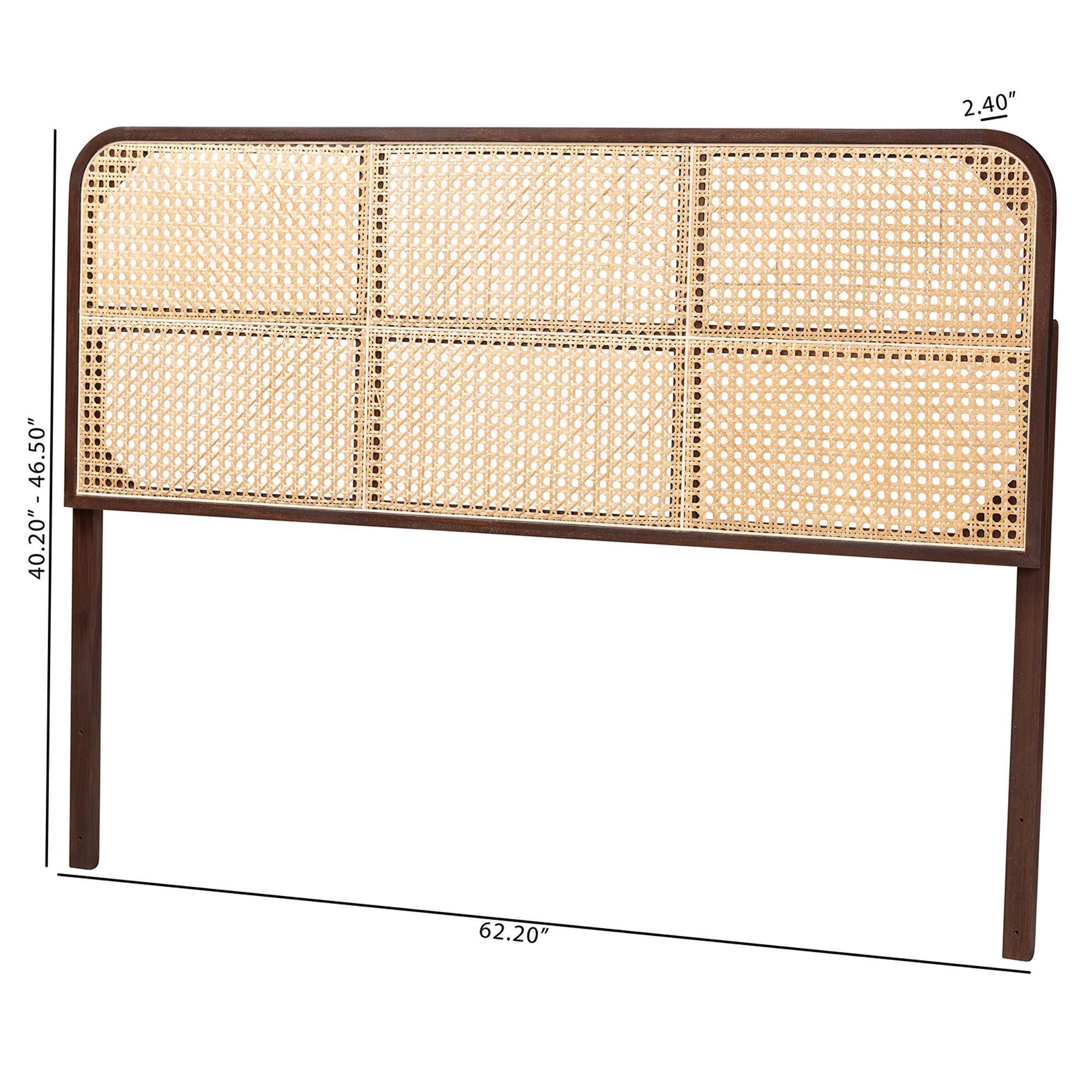 bali & pari Lainer Queen Panel Headboard, Dark Brown/Natural, large