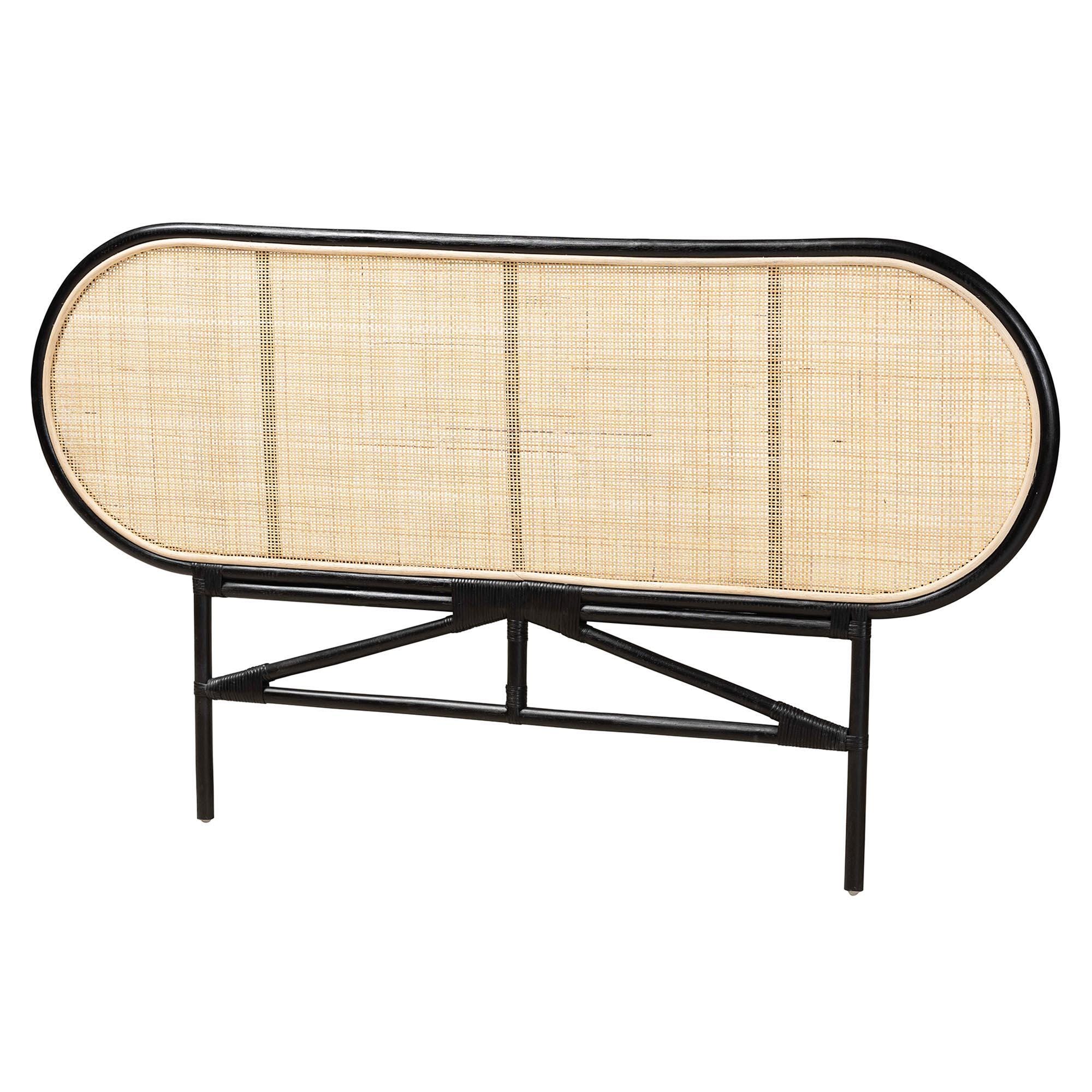 bali & pari Reegan Queen Standalone Panel Headboard, Black/Natural, large