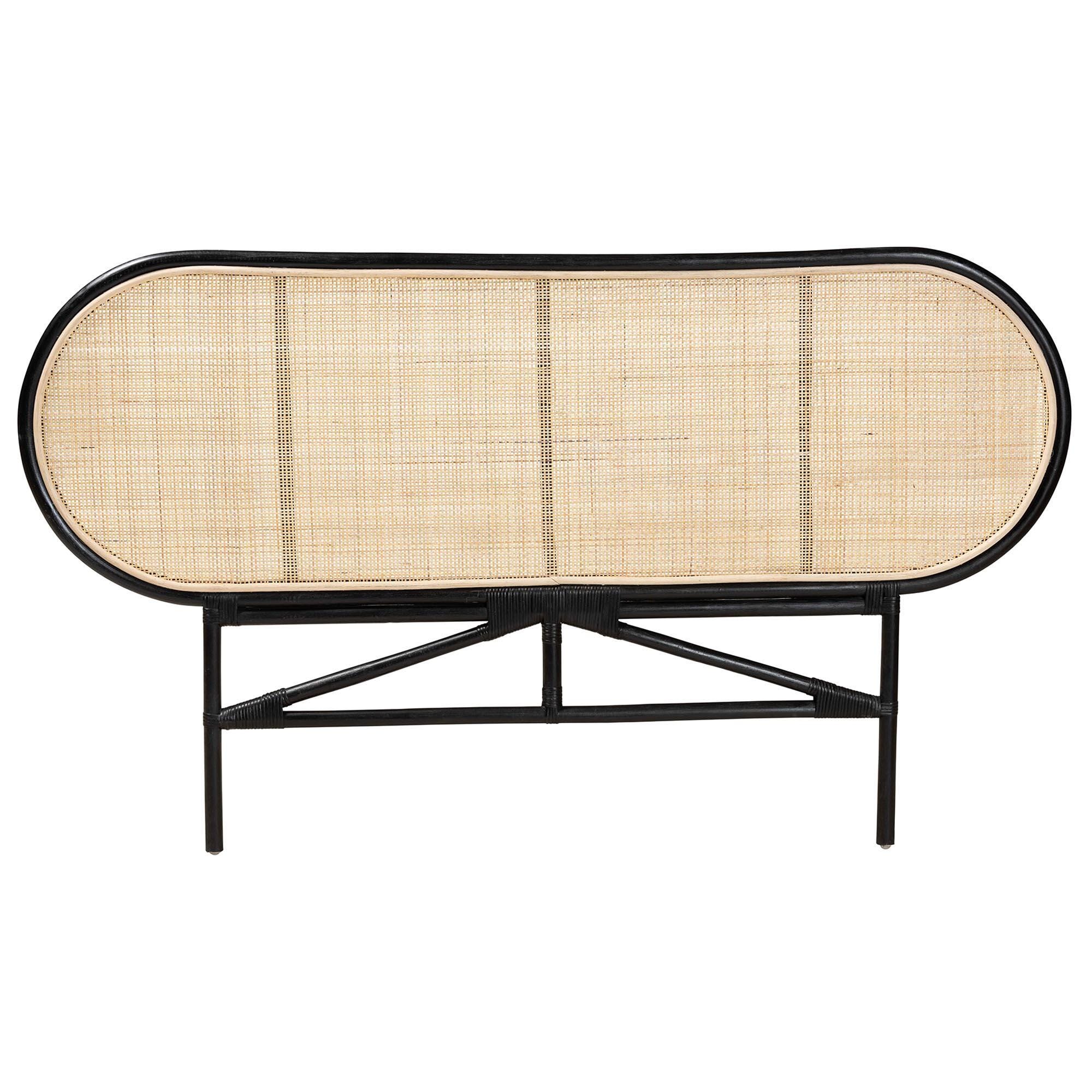 bali & pari Reegan Queen Standalone Panel Headboard, Black/Natural, large