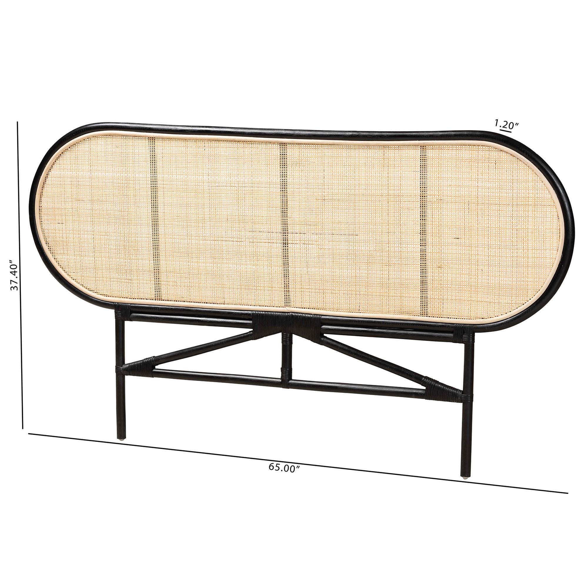 bali & pari Reegan Queen Standalone Panel Headboard, Black/Natural, large