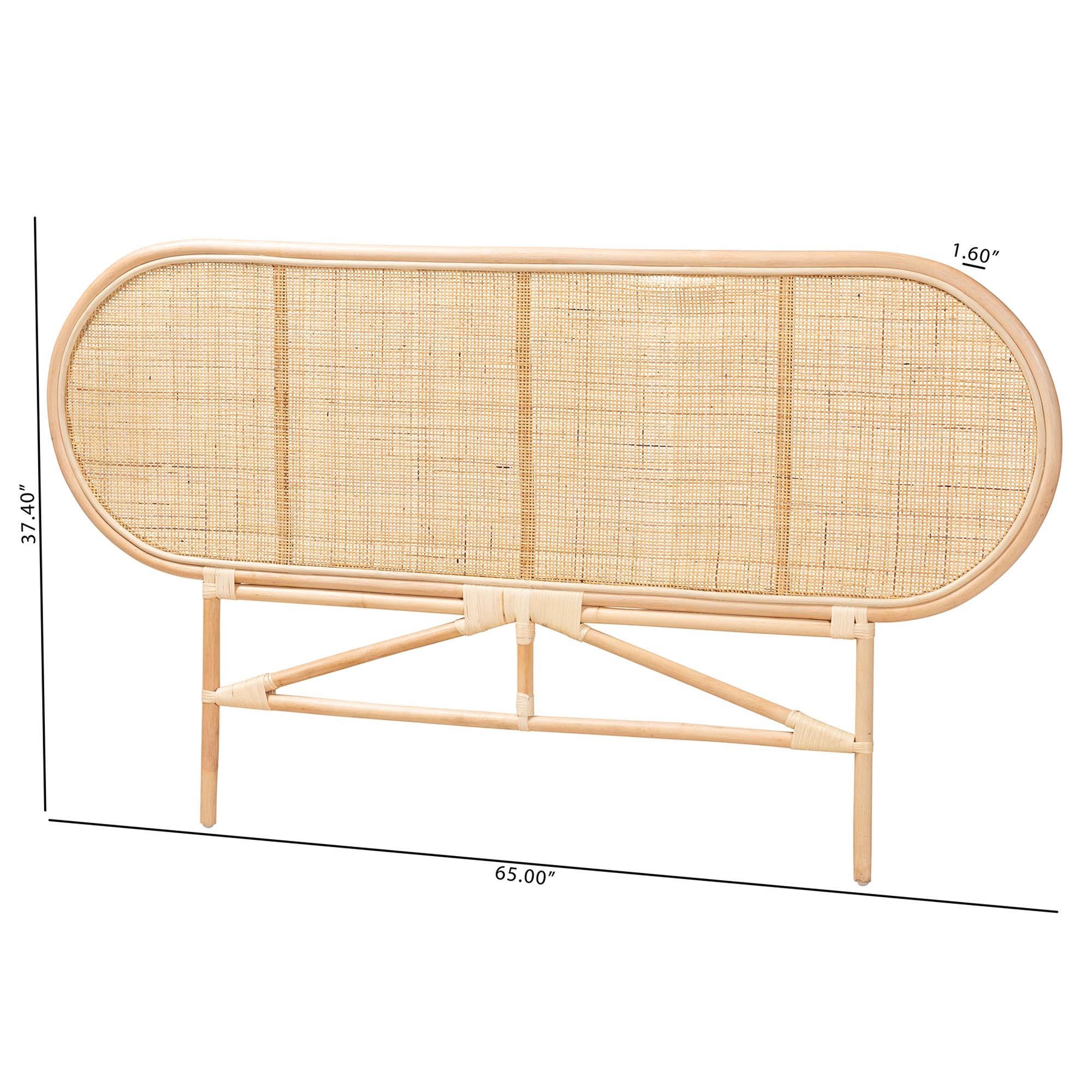 bali & pari Reegan Queen Standalone Panel Headboard, Natural, large