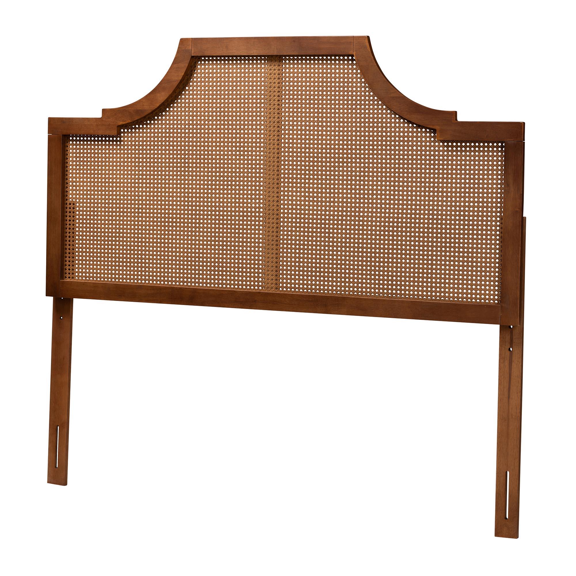 Baxton Studio Risha Queen Panel Headboard, Walnut Brown, large