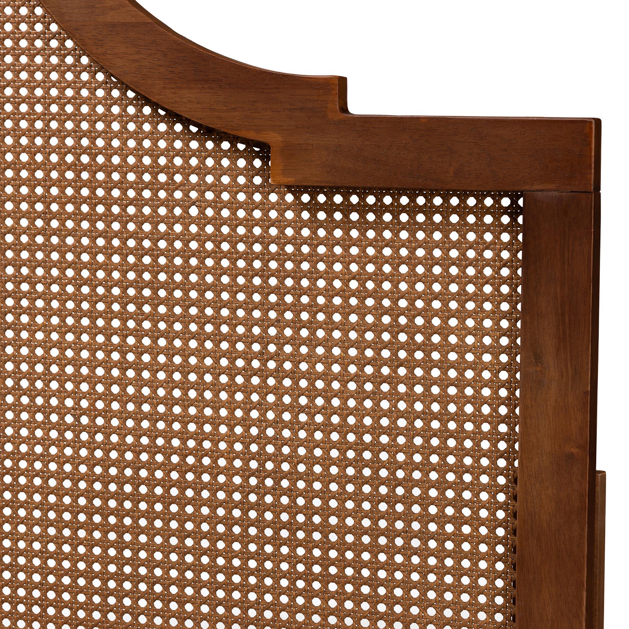 Baxton Studio Risha Queen Panel Headboard, Walnut Brown, large