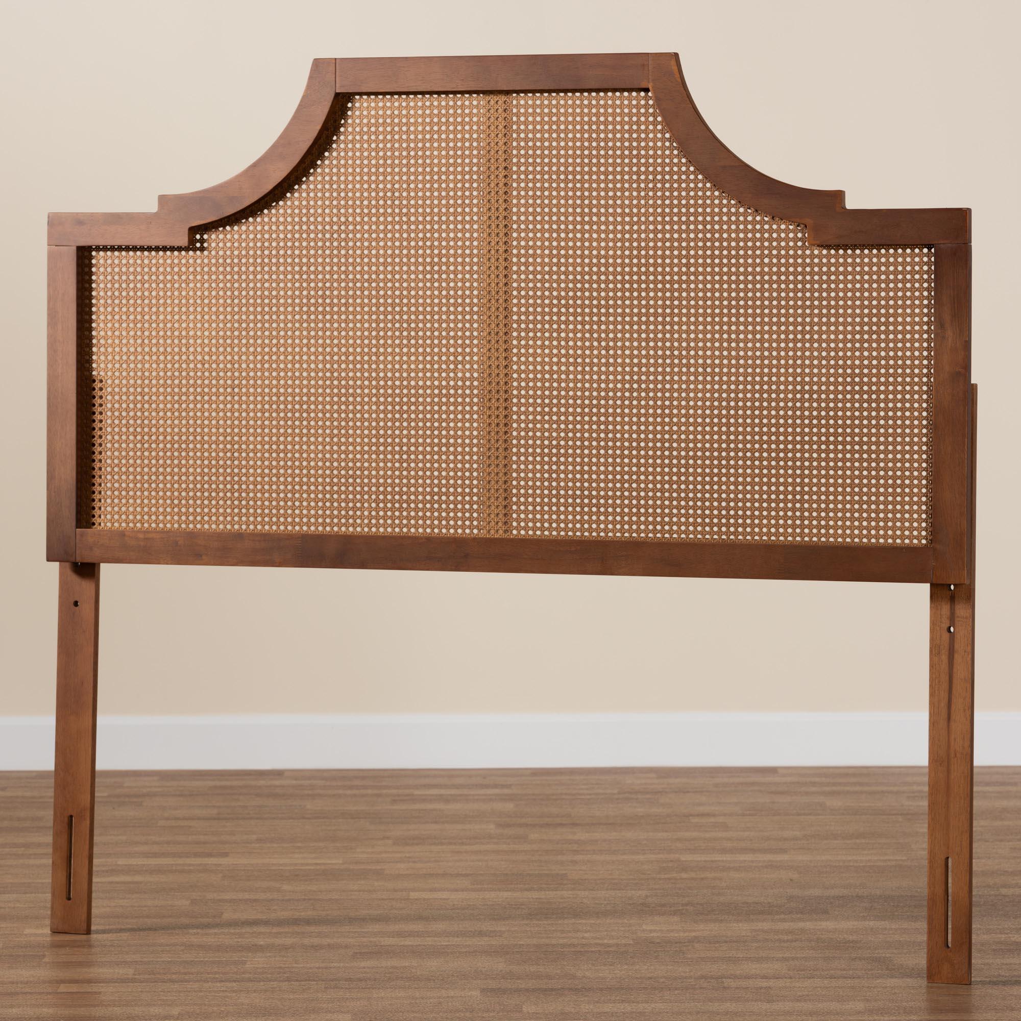 Baxton Studio Risha Queen Panel Headboard, Walnut Brown, large