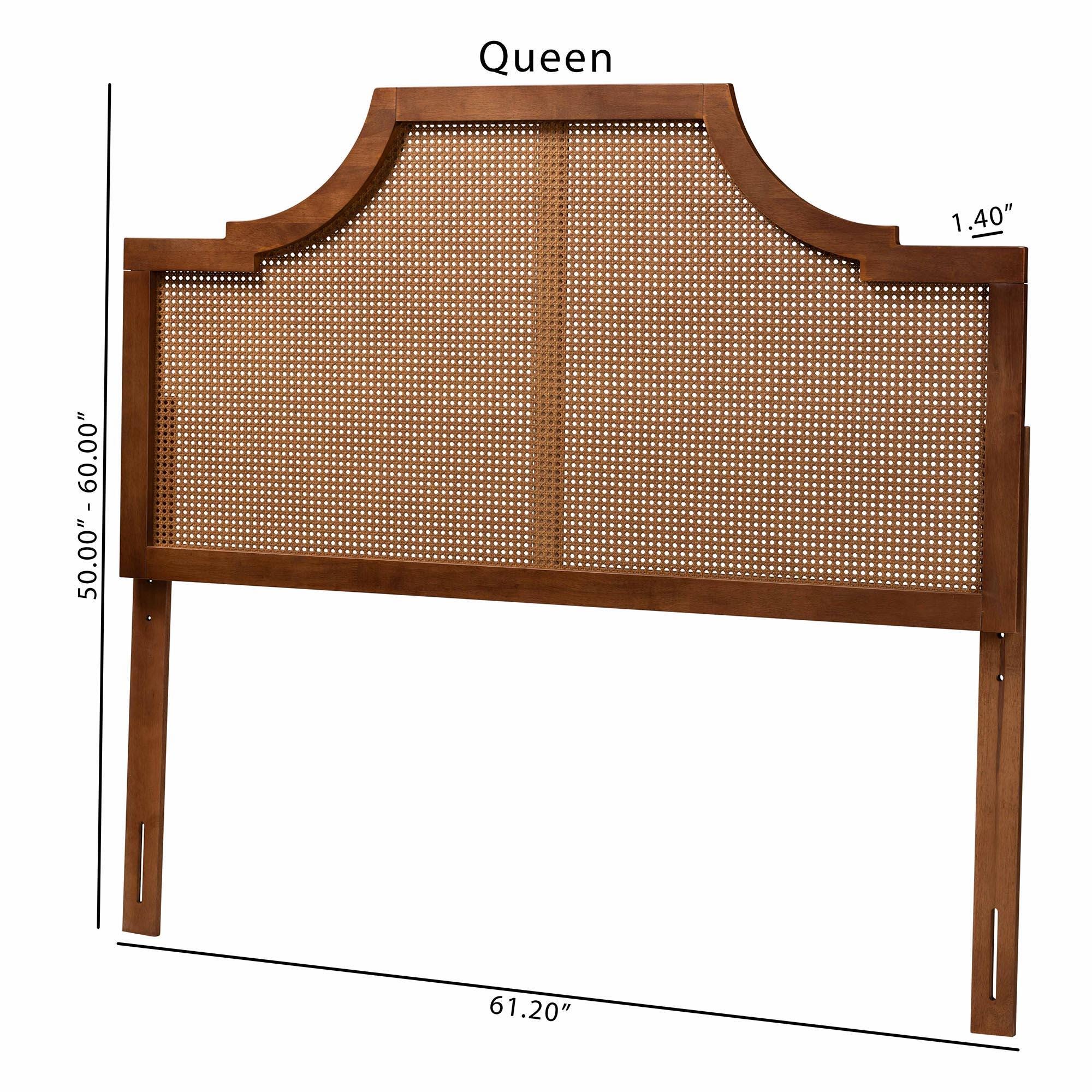 Baxton Studio Risha Queen Panel Headboard, Walnut Brown, large