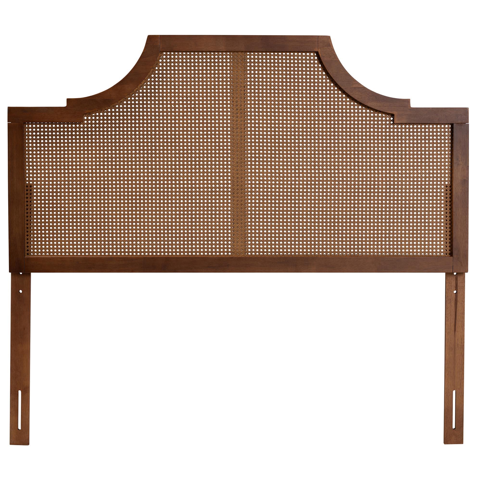 Baxton Studio Risha King Panel Headboard, Walnut Brown, large