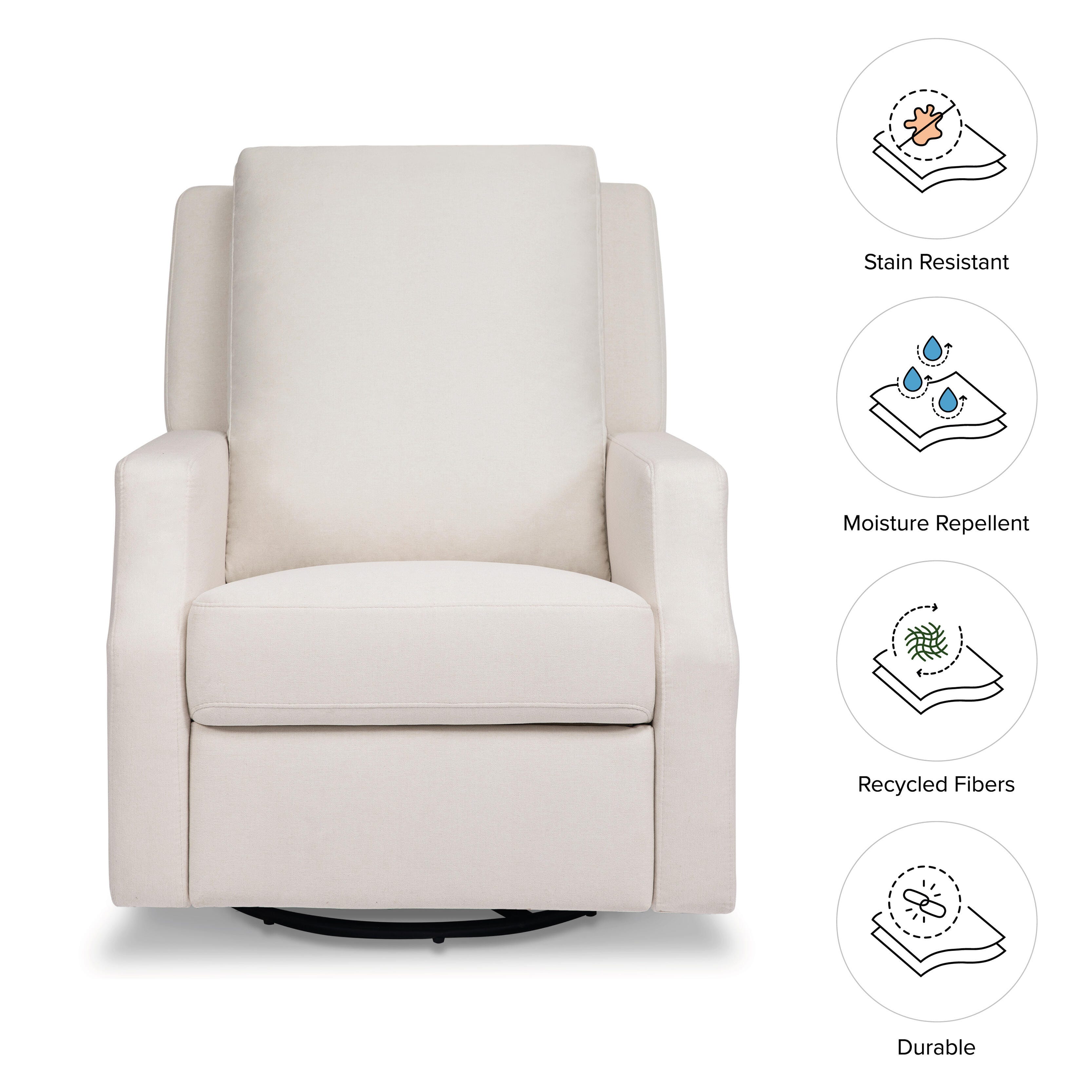 Namesake Crewe Recliner and Swivel Glider, Ivory, large