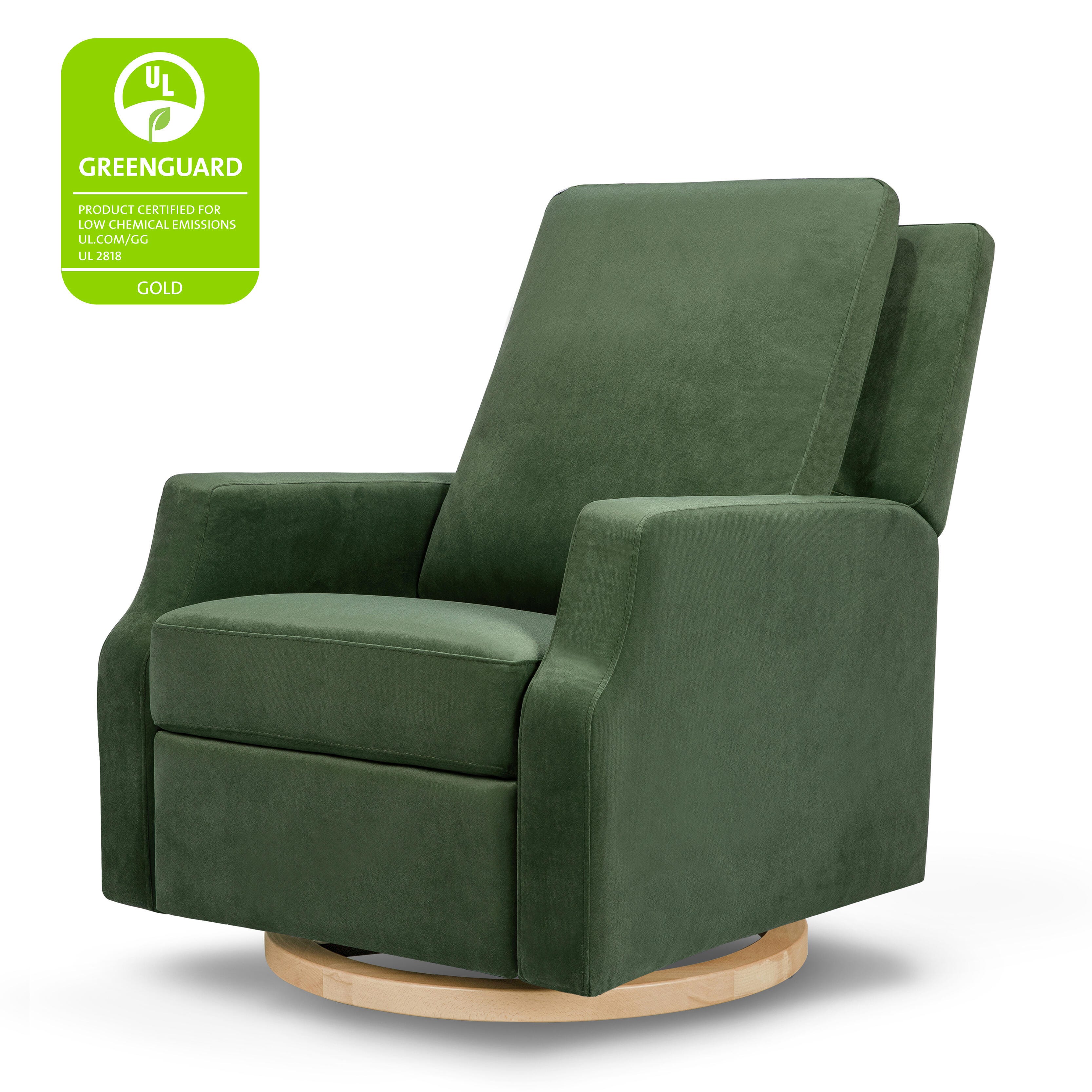 Namesake Crewe Recliner and Swivel Glider, Forest Green, large