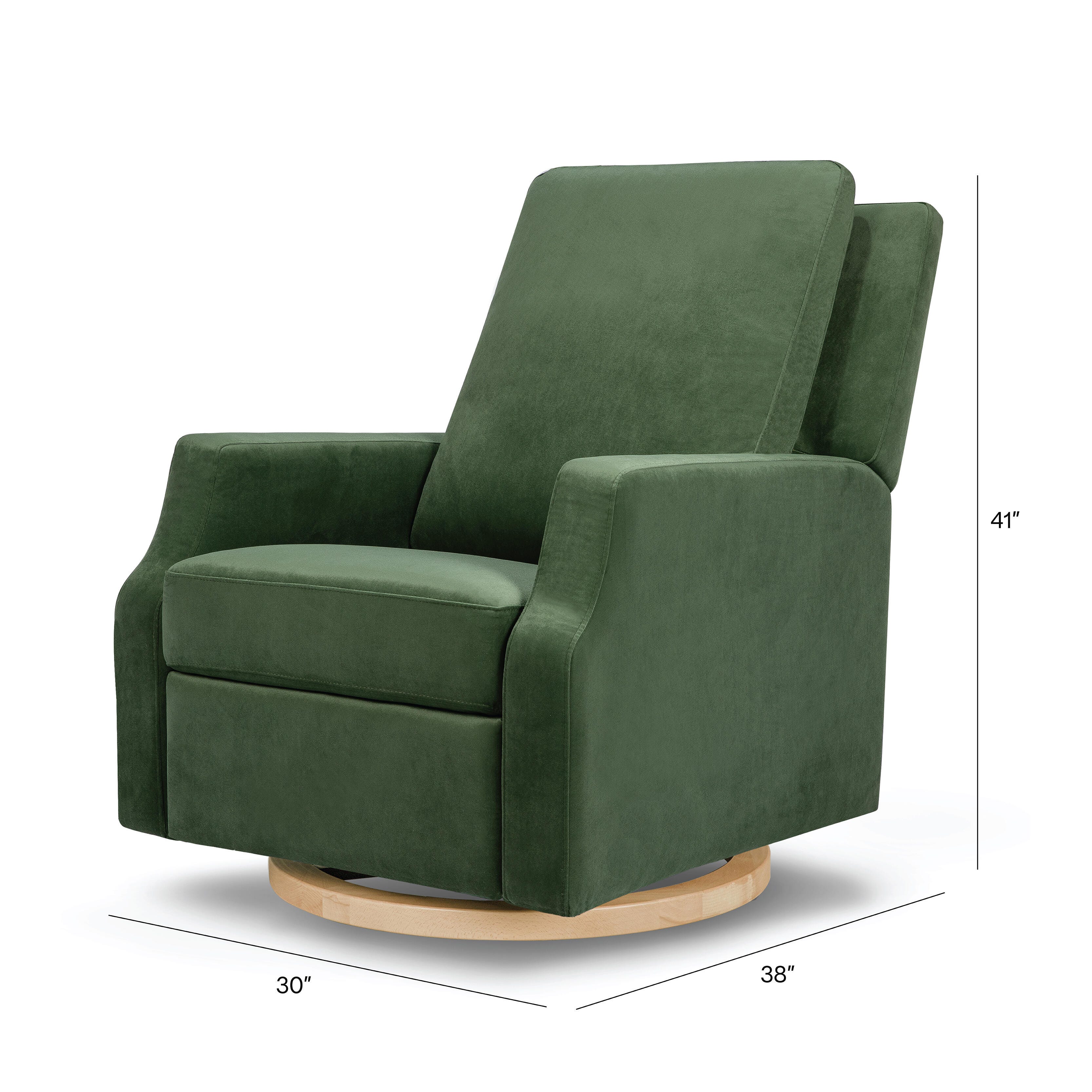 Namesake Crewe Recliner and Swivel Glider, Forest Green, large