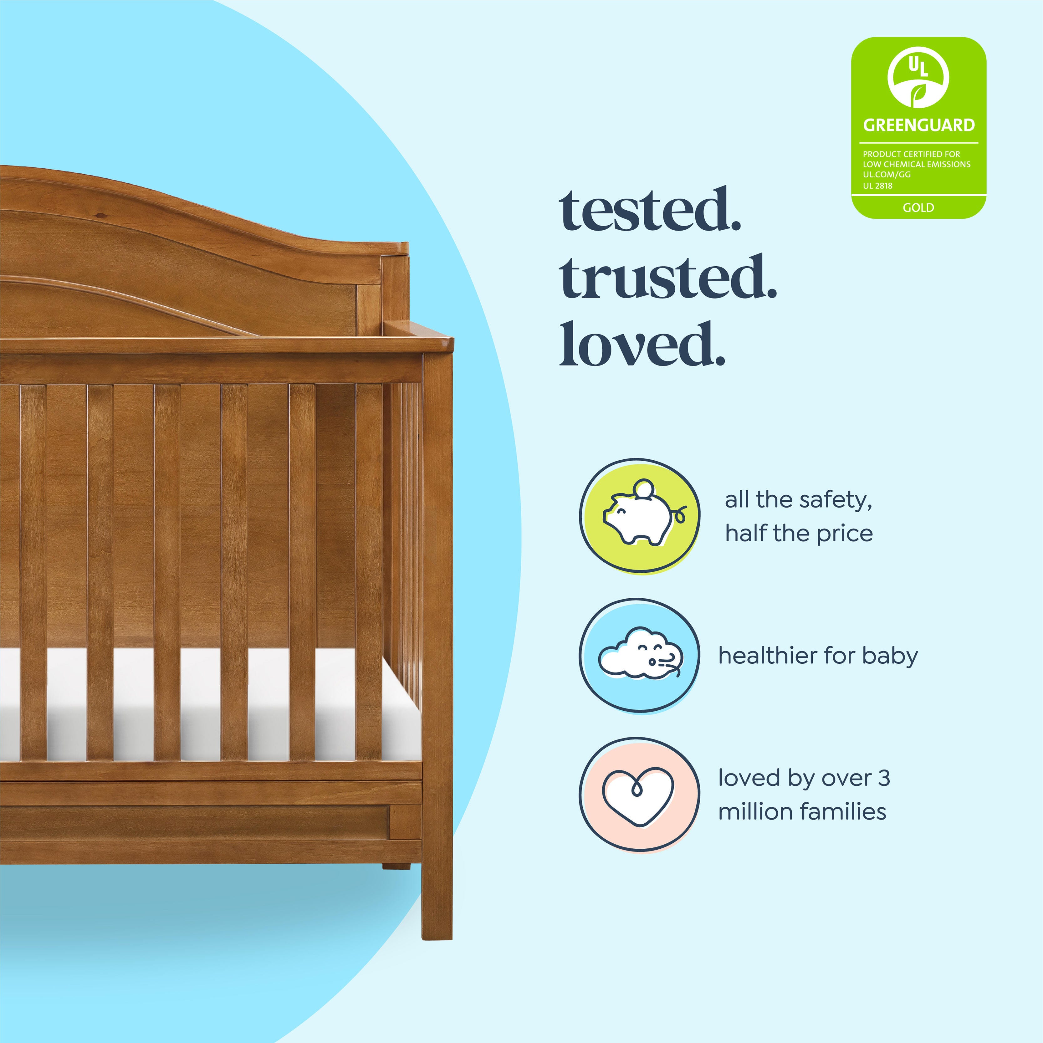 daVinci Charlie 4-in-1 Convertible Crib, Chestnut, large