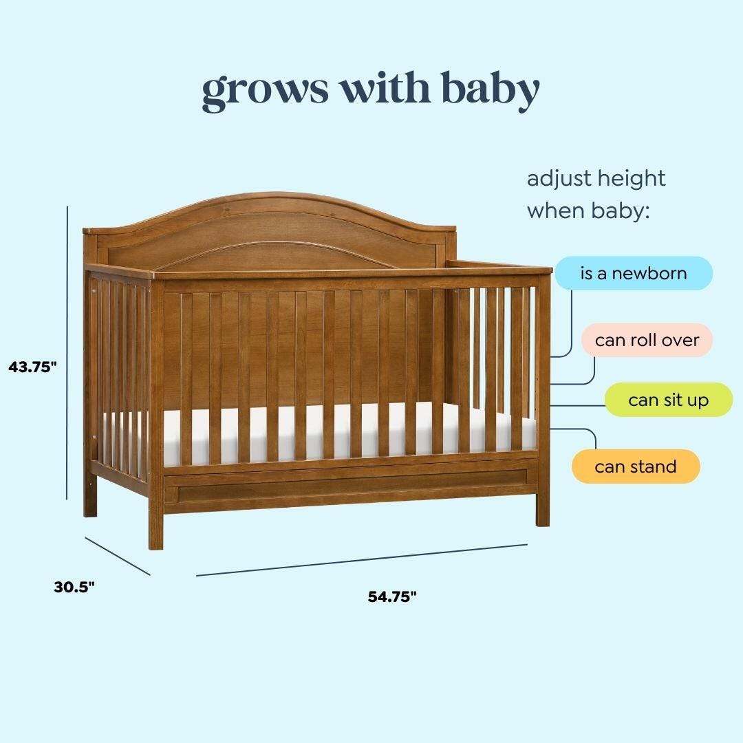 daVinci Charlie 4-in-1 Convertible Crib, Chestnut, large