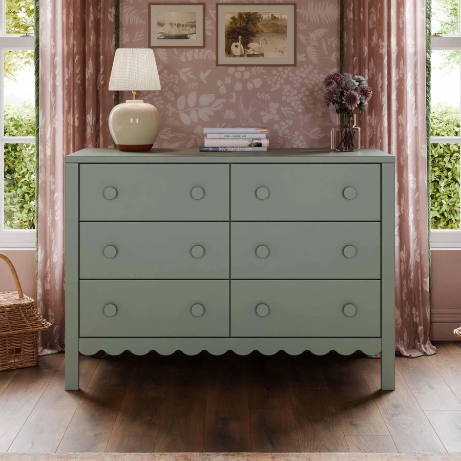 DaVinci Sammy Scallop 6 Drawer Dresser - Light Sage DaVinci Sammy Scallop 6 Drawer Dresser - Light Sage