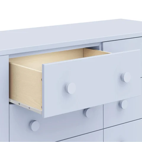 blue scalloped dresser Henley Scalloped Edge 6 Drawer Wide Dresser, Blue Spruce - daals