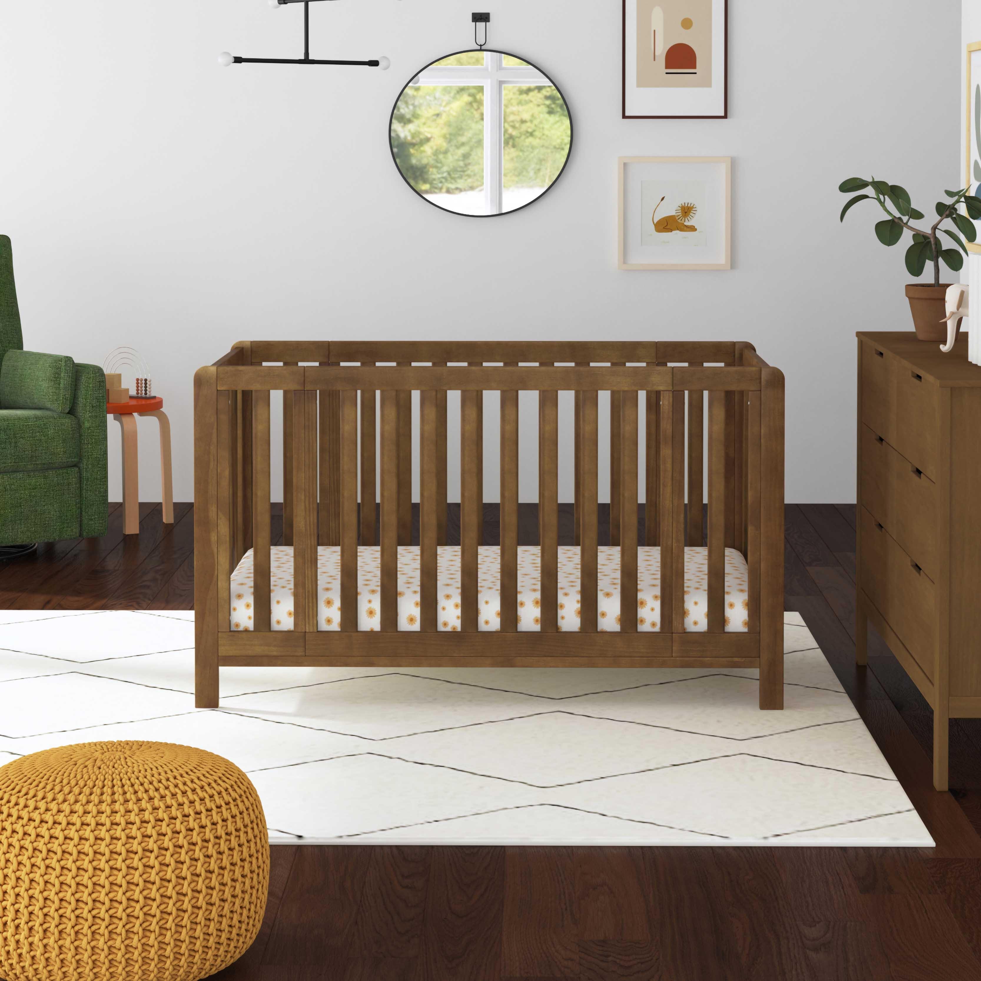 Carter's Colby GROW 6-in-1 Convertible Bassinet to Crib, Walnut, rollover