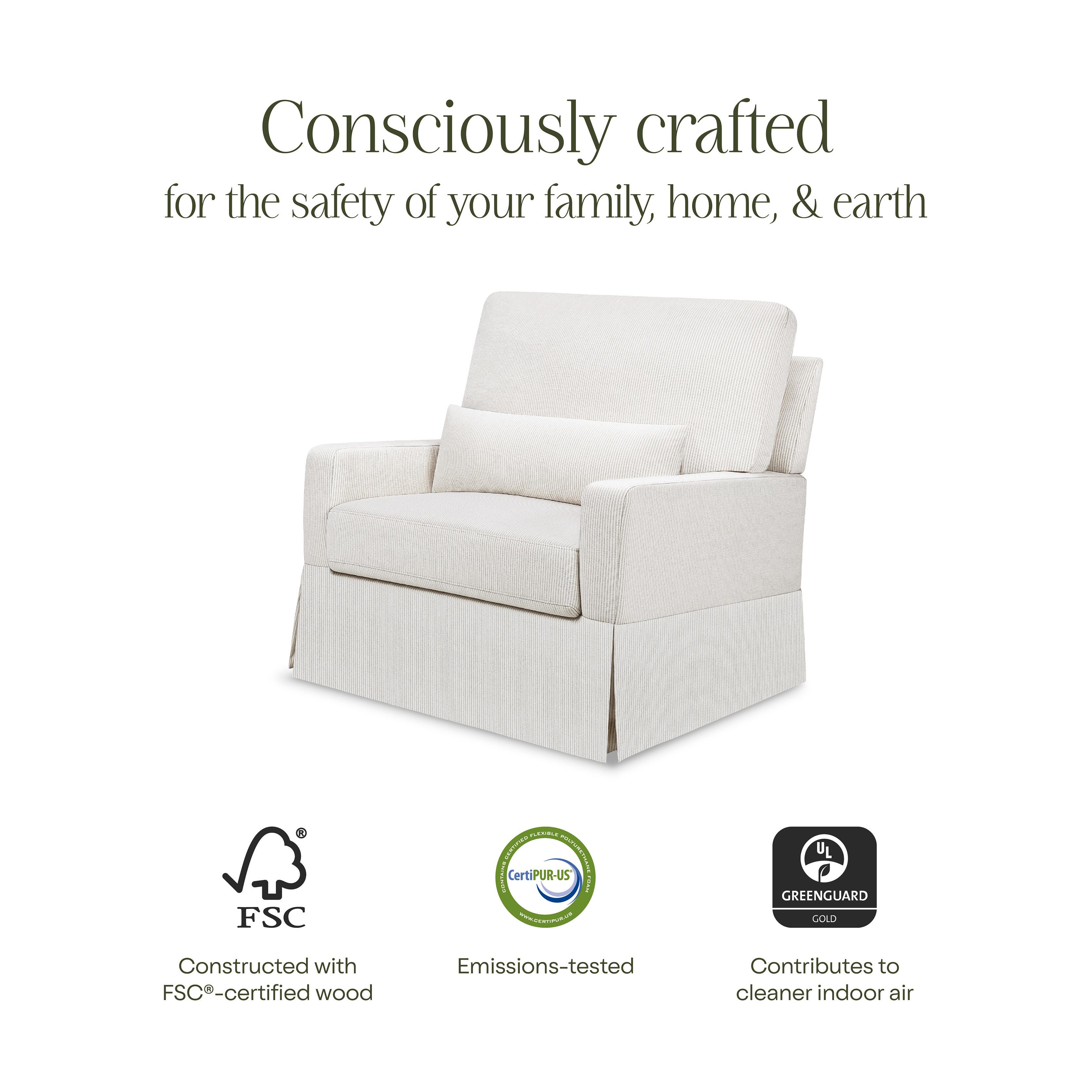 Namesake Crawford Pillowback Chair and a Half Comfort Swivel Glider, , large