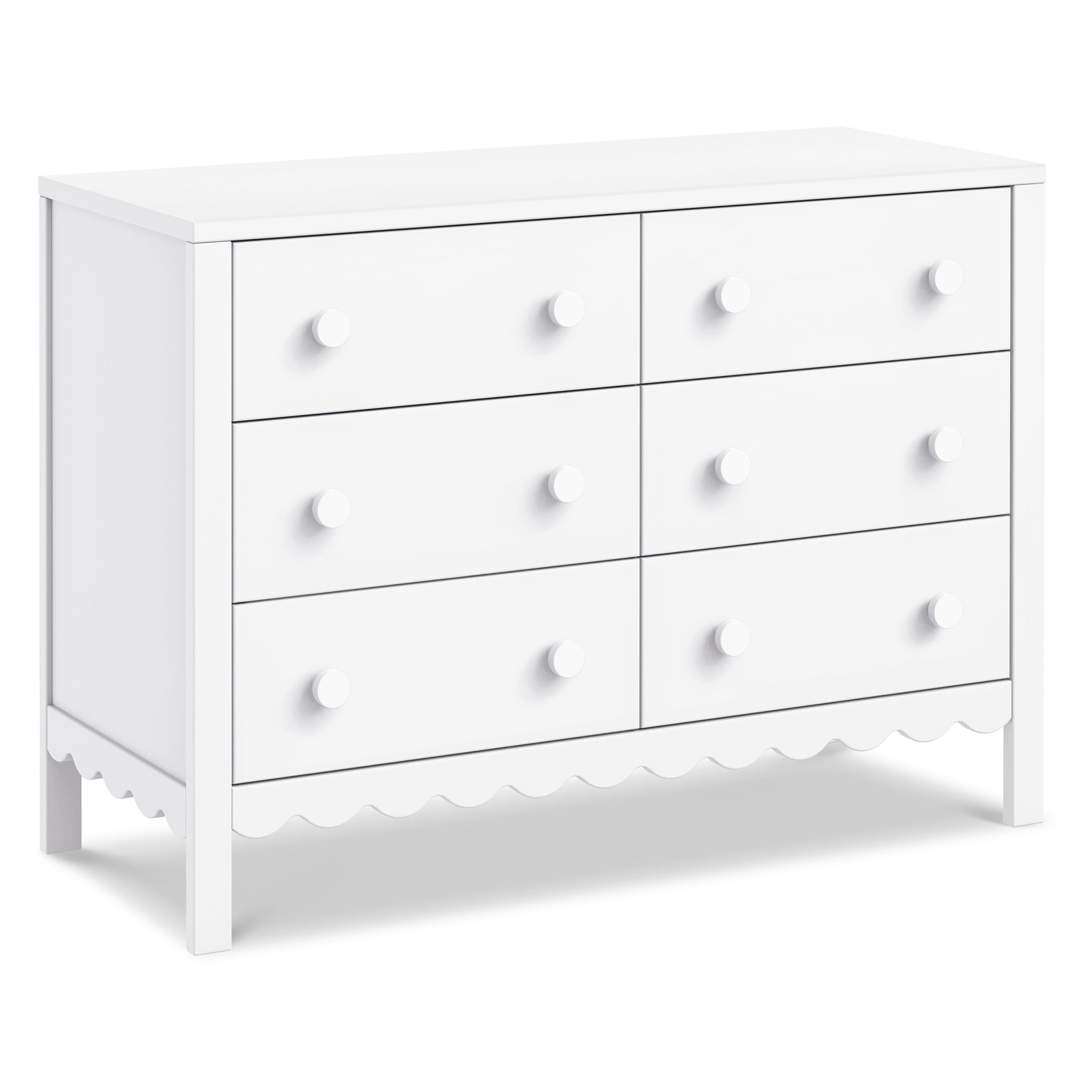 daVinci Sammy Scallop 6-Drawer Dresser, White, large