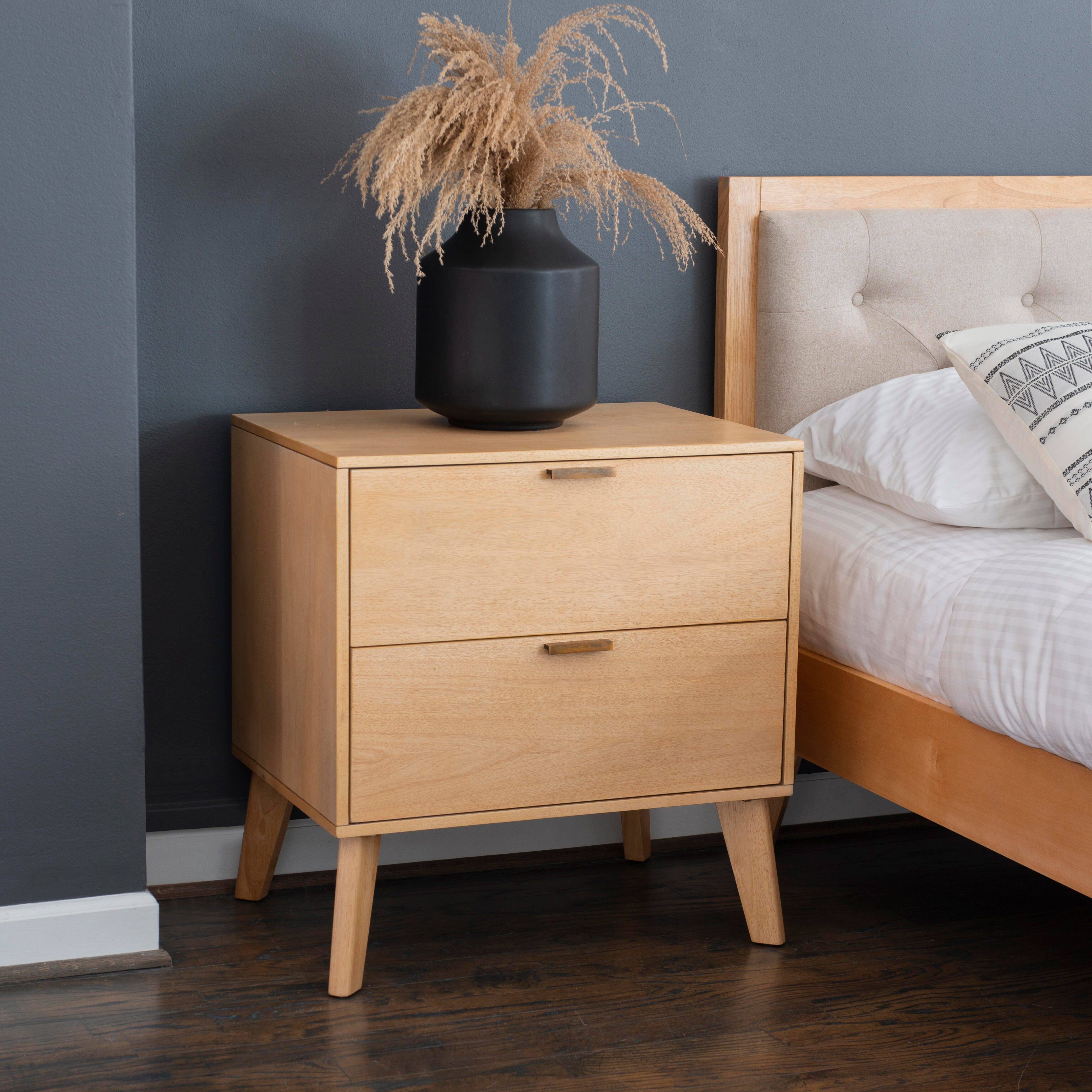 Linon Kade 25" 2 Drawer Nightstand, Natural, large