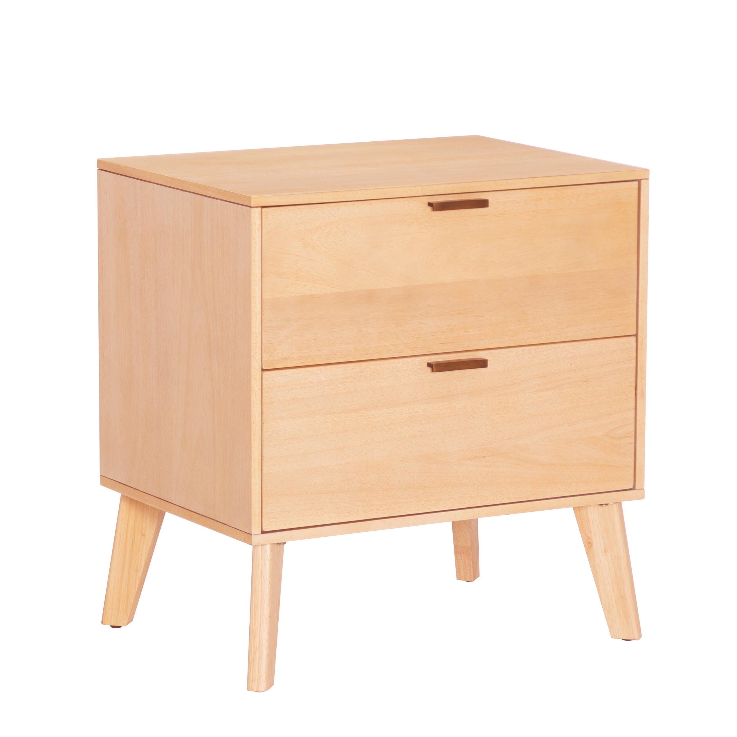 Linon Kade 25" 2 Drawer Nightstand, Natural, large