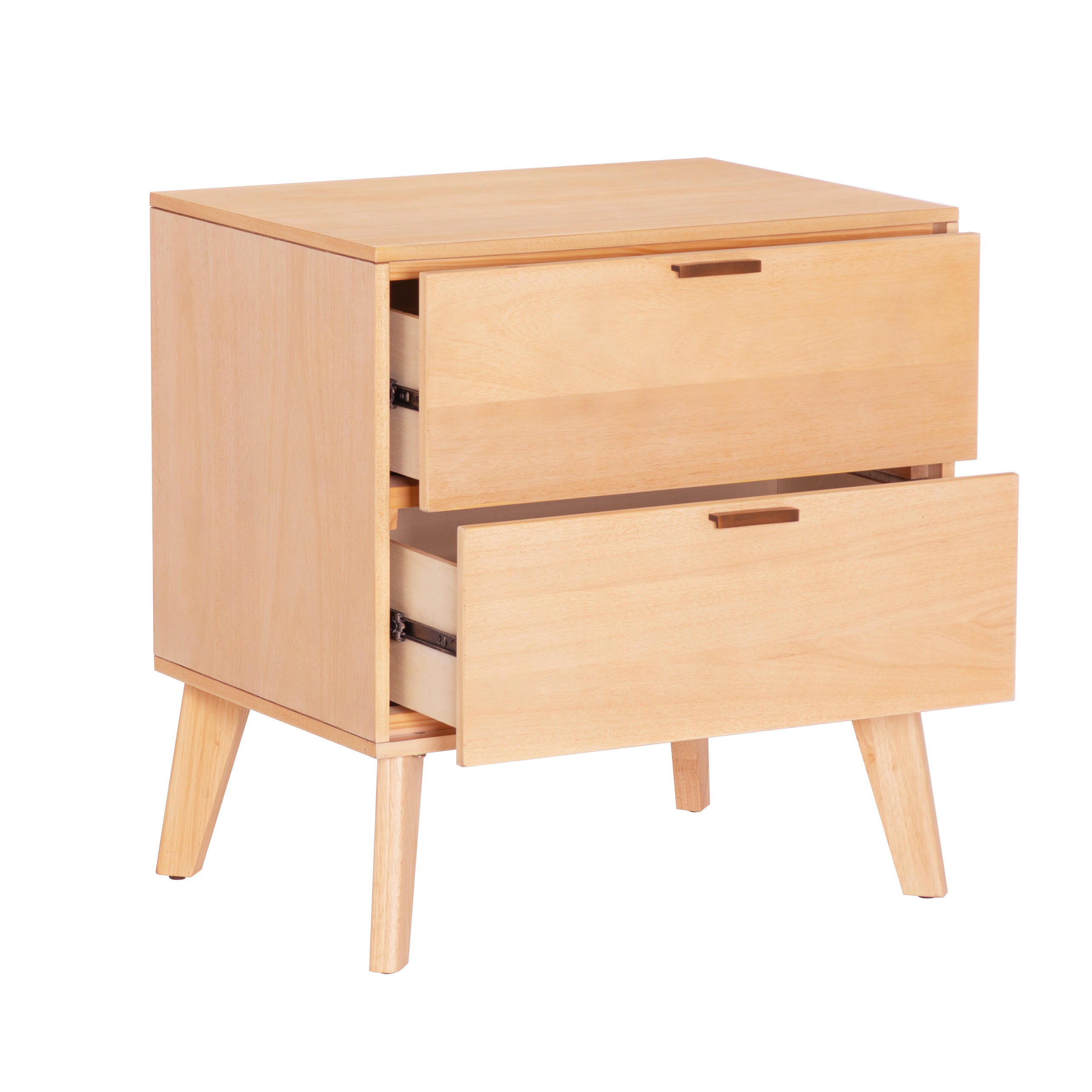 Linon Kade 25" 2 Drawer Nightstand, Natural, large