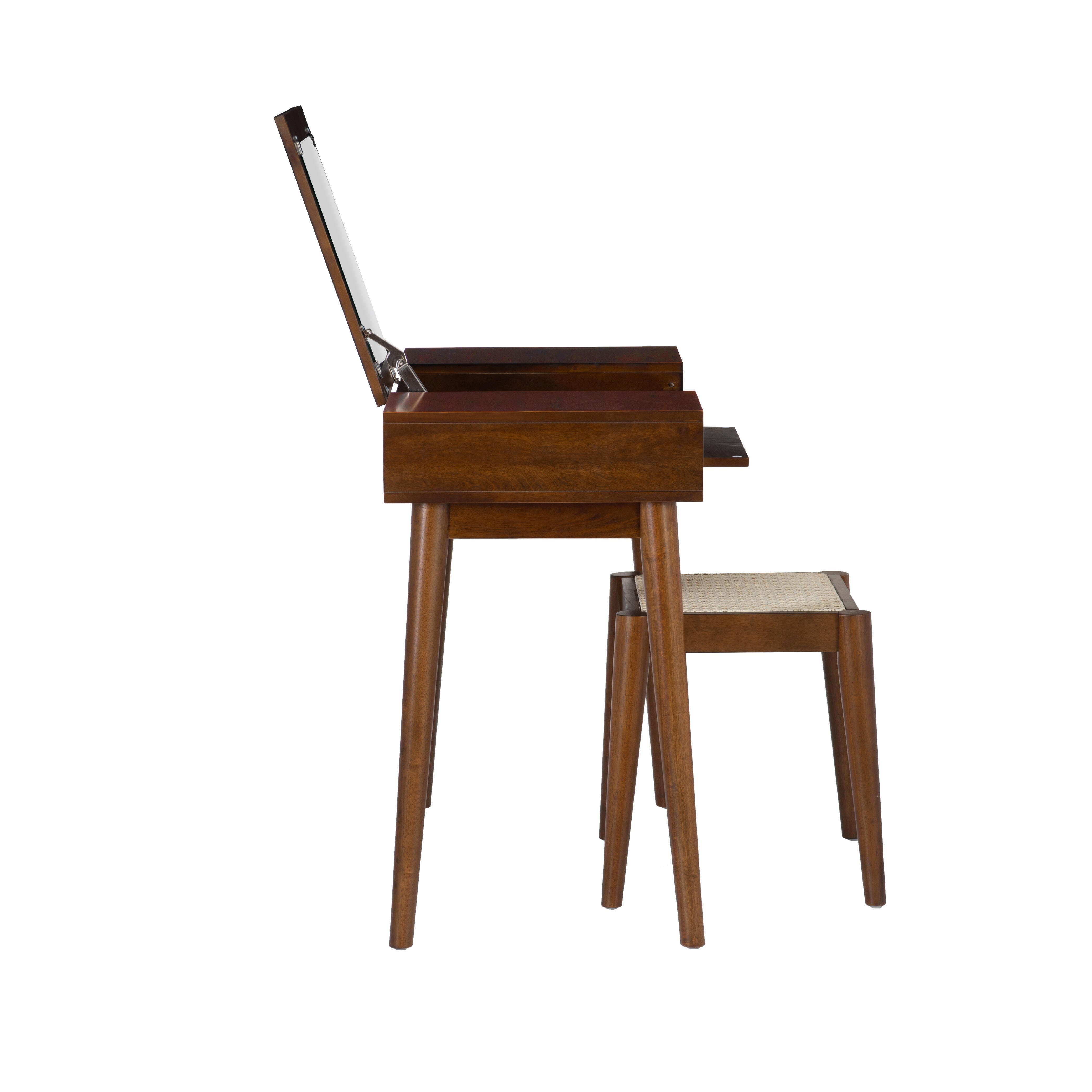 Linon Carson Cane Front Vanity Set with stool, , large
