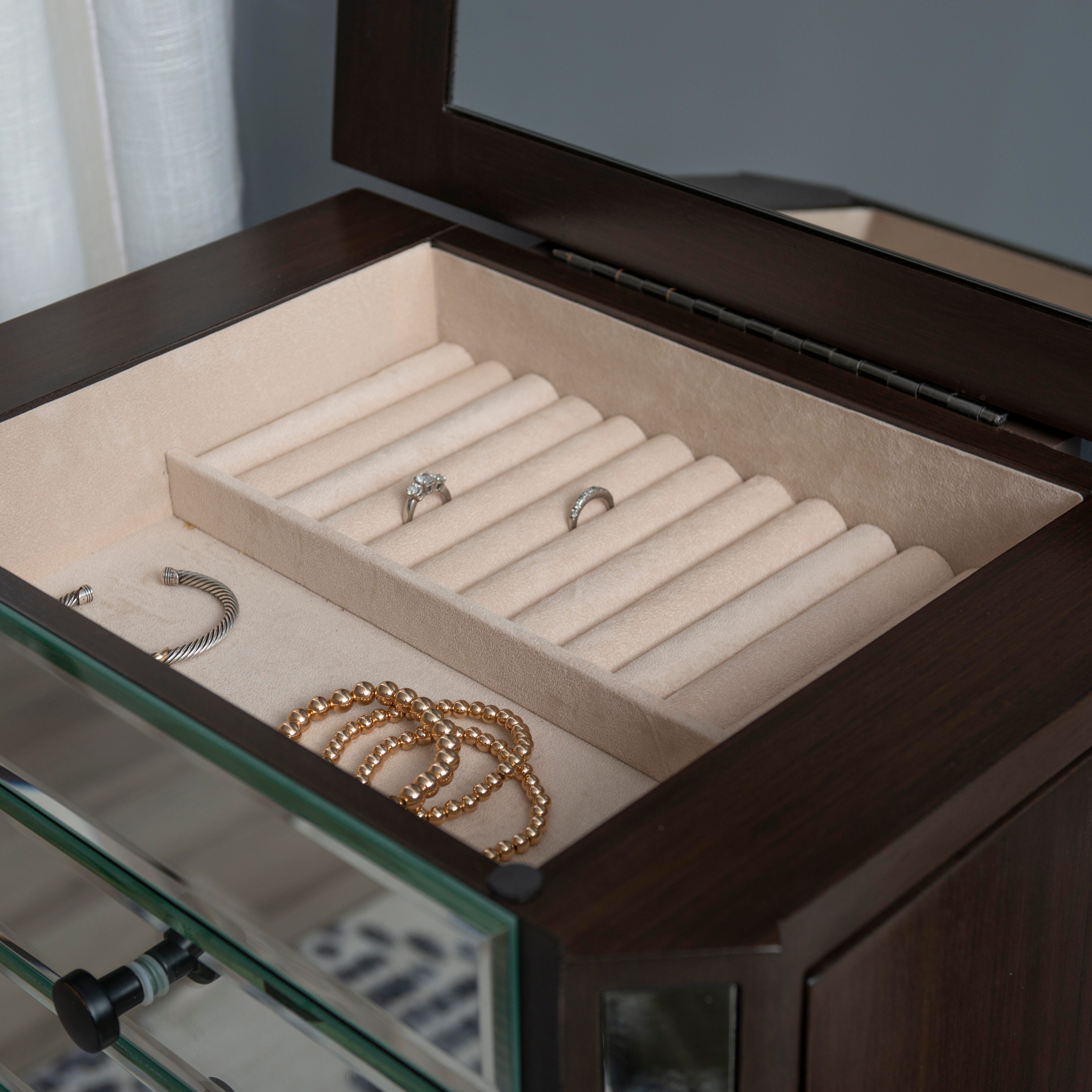 Linon Kara Jewelry 6 Drawer Armoire, , large