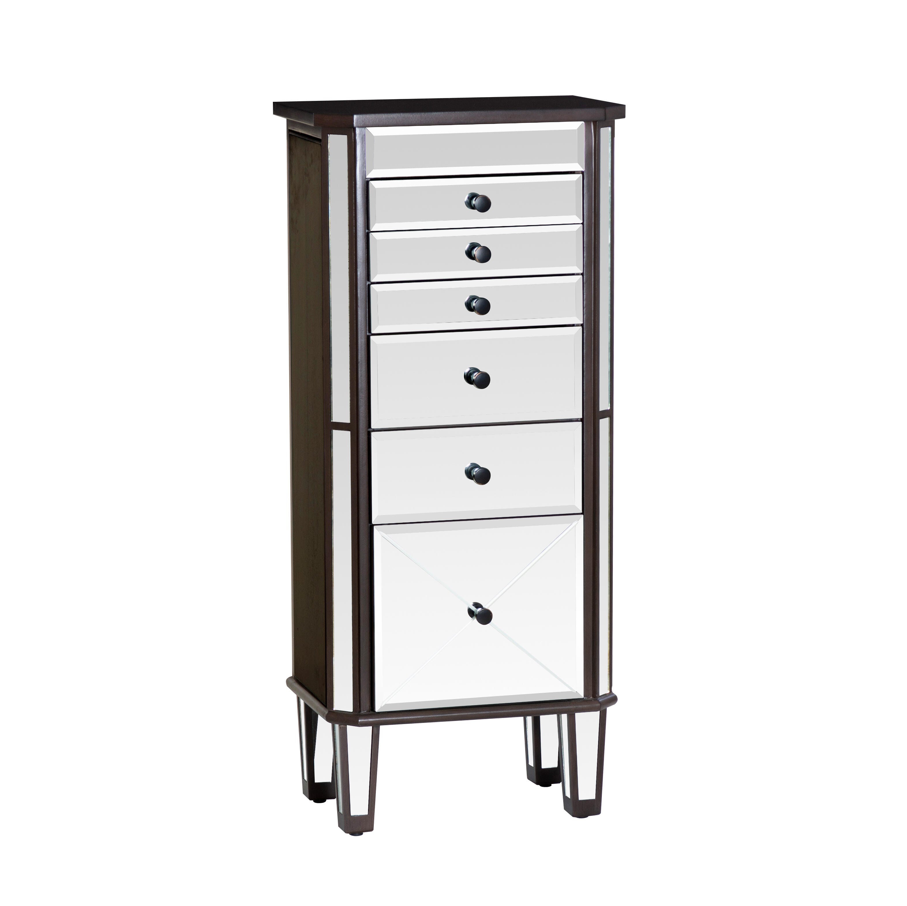 Linon Kara Jewelry 6 Drawer Armoire, , large