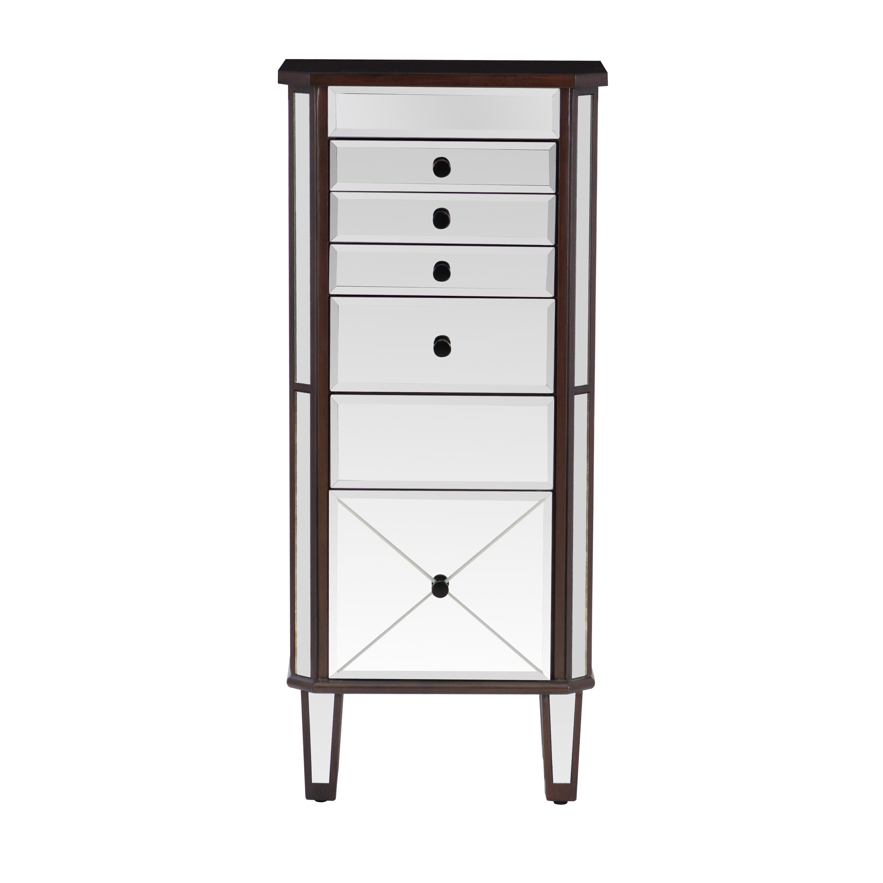Linon Kara Jewelry 6 Drawer Armoire, , large