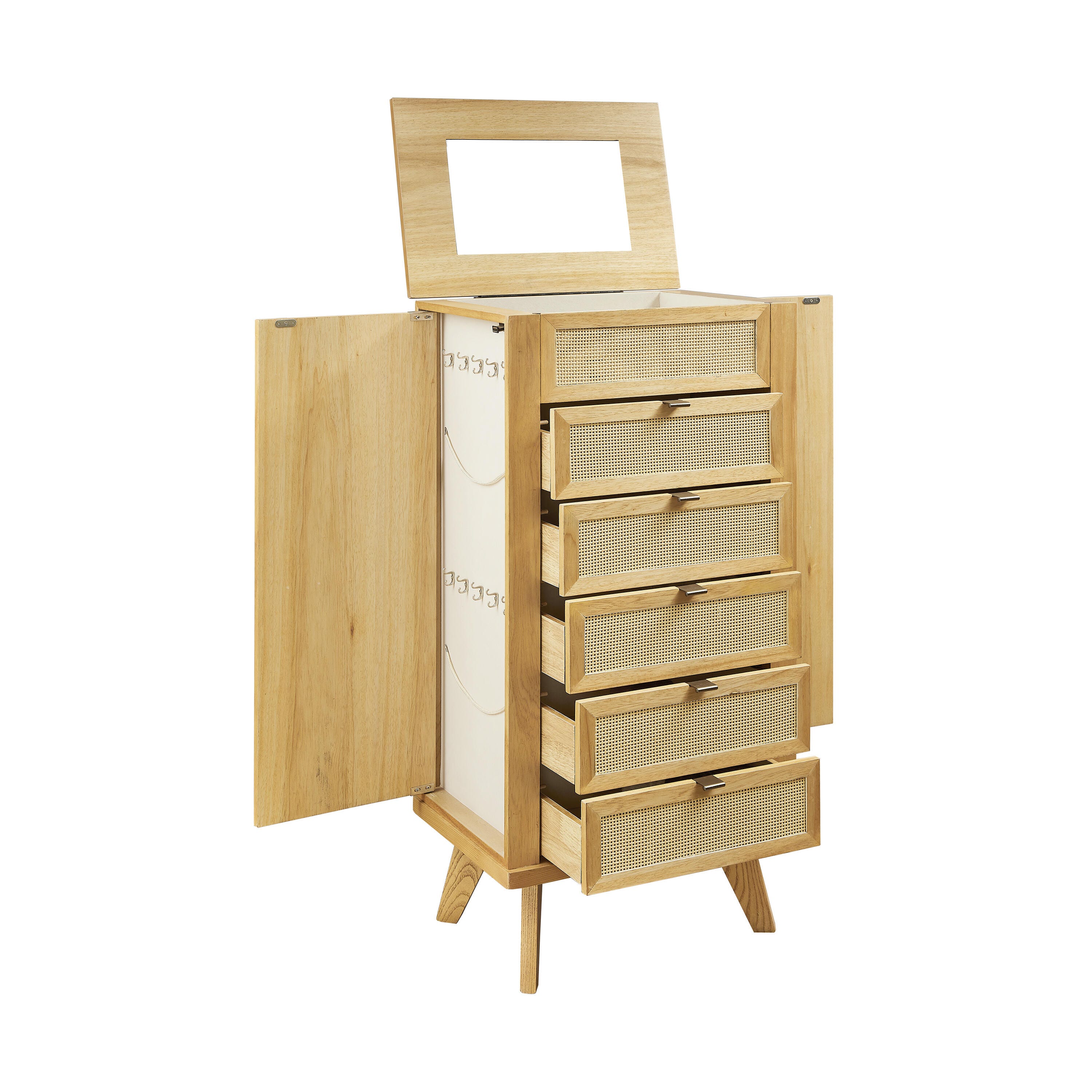 Linon Mila Jewelry 5 Drawer Armoire, , large