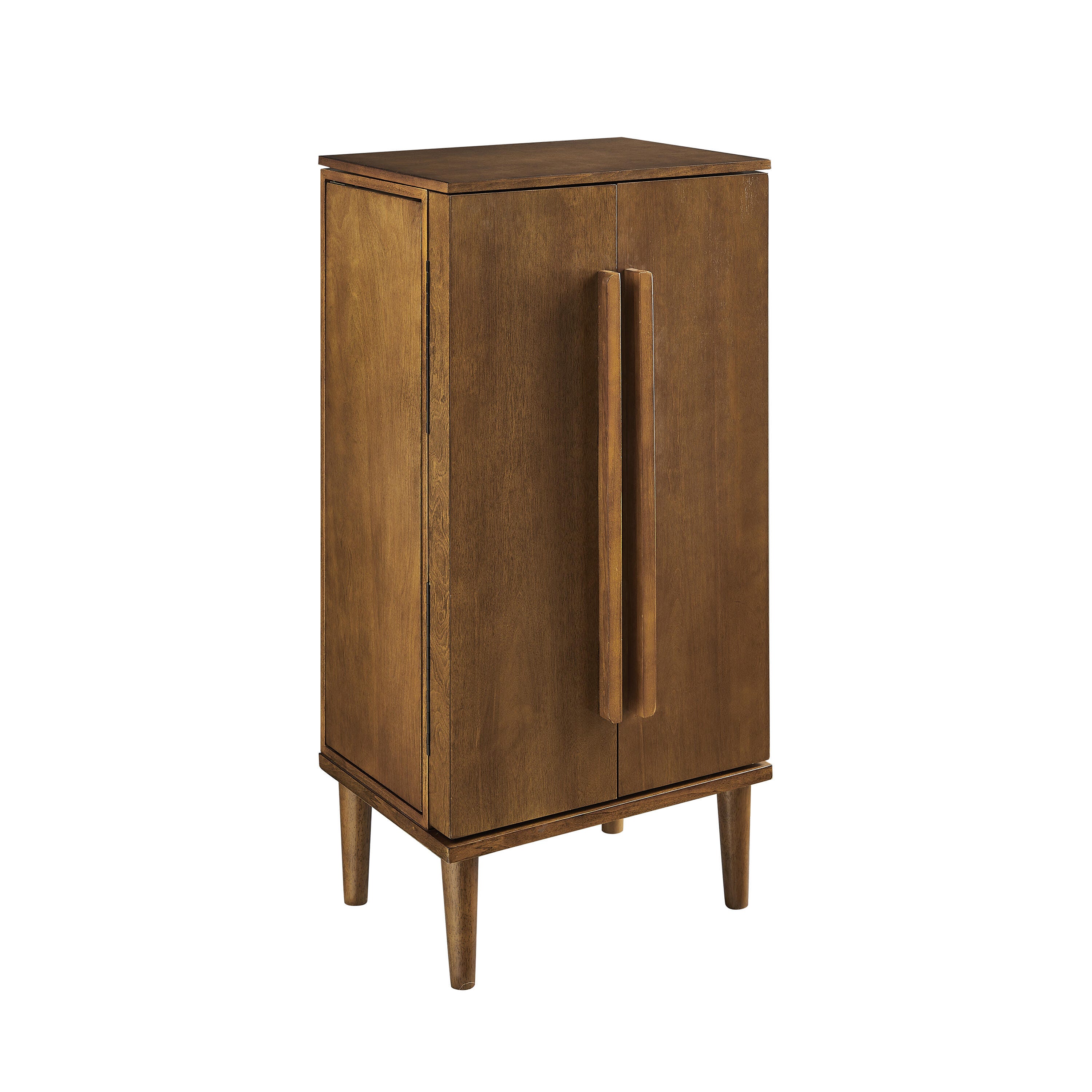 Linon Mina Jewelry 7 Drawer Armoire, Walnut, large