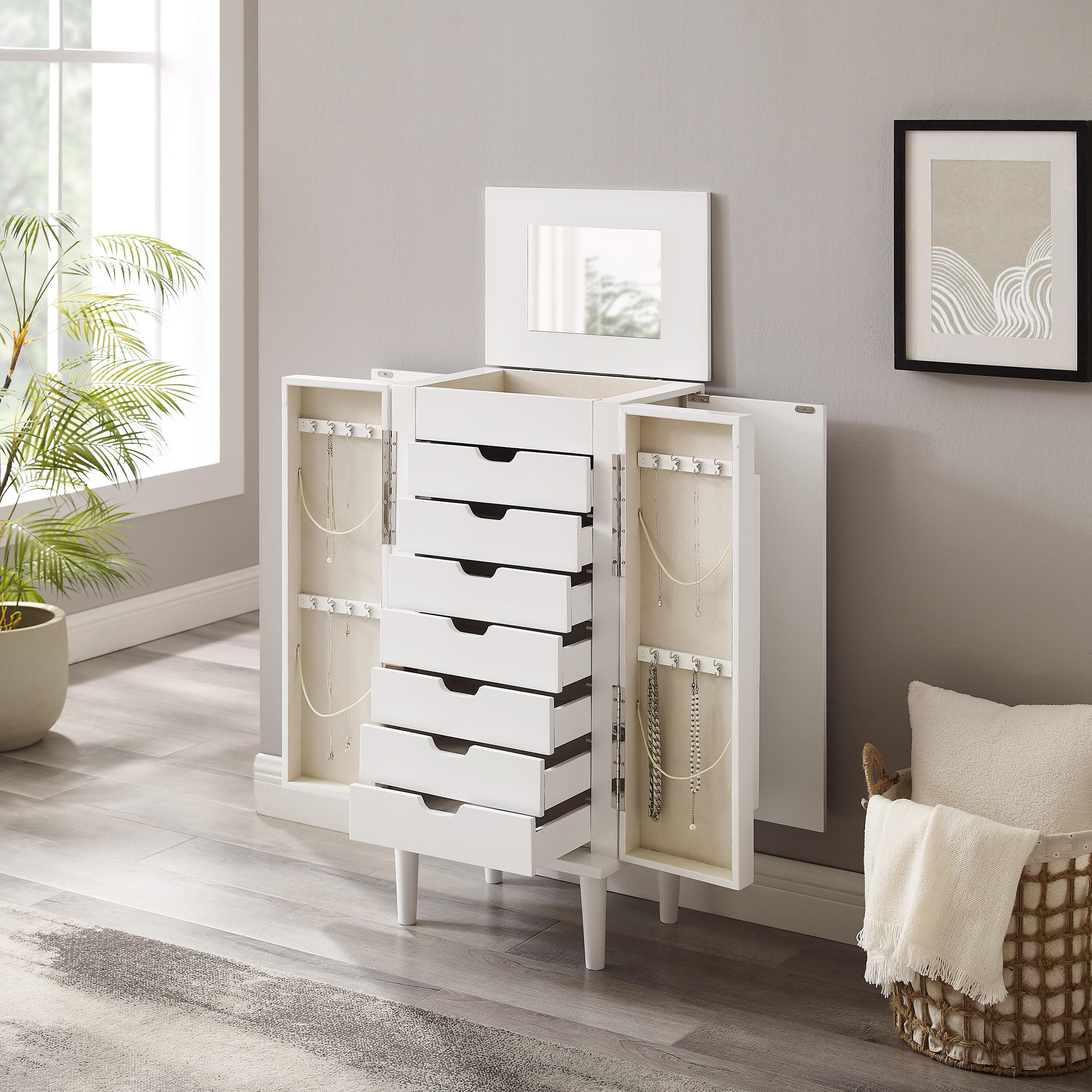Linon Mina Jewelry 7 Drawer Armoire | Ashley
