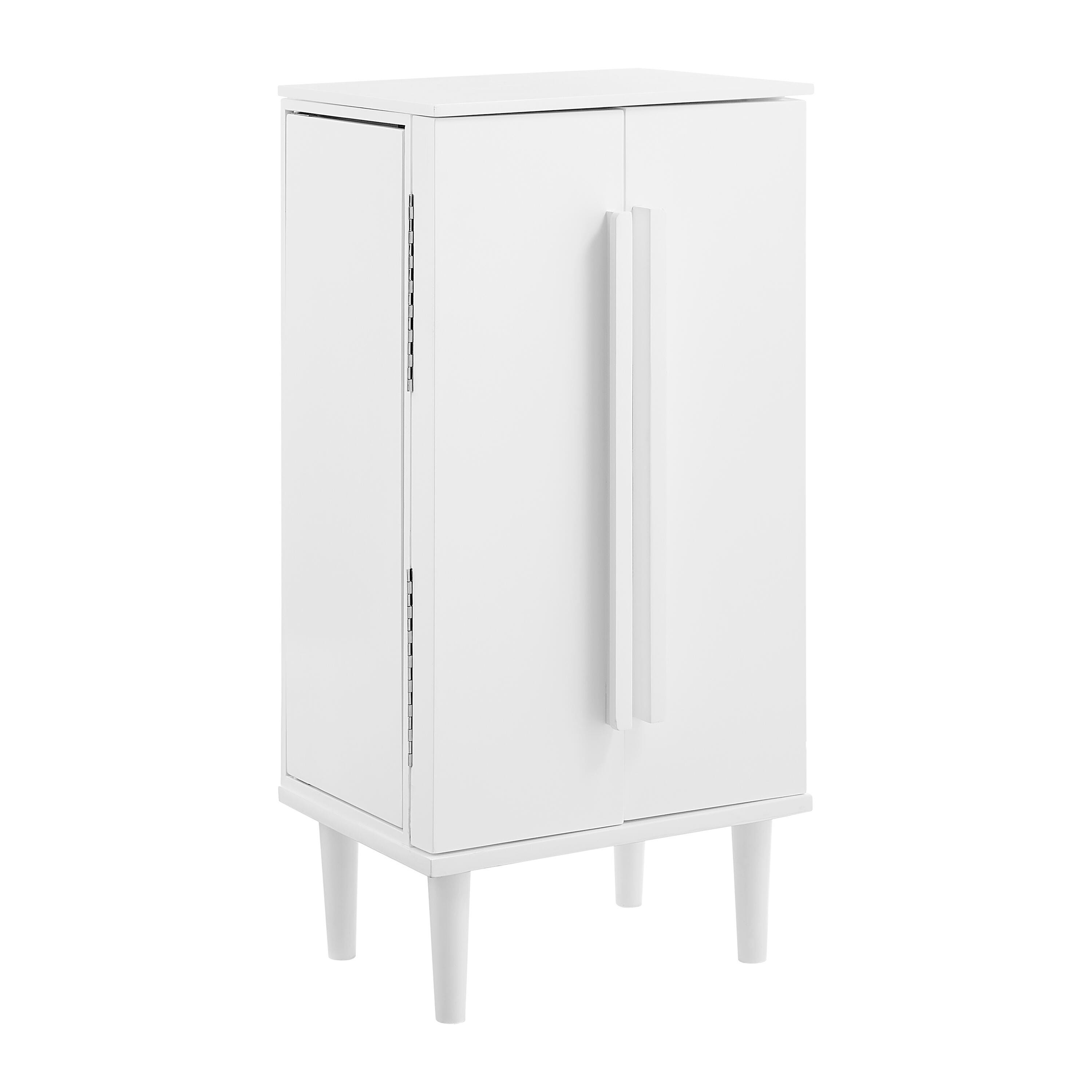 Linon Mina Jewelry 7 Drawer Armoire, White, large