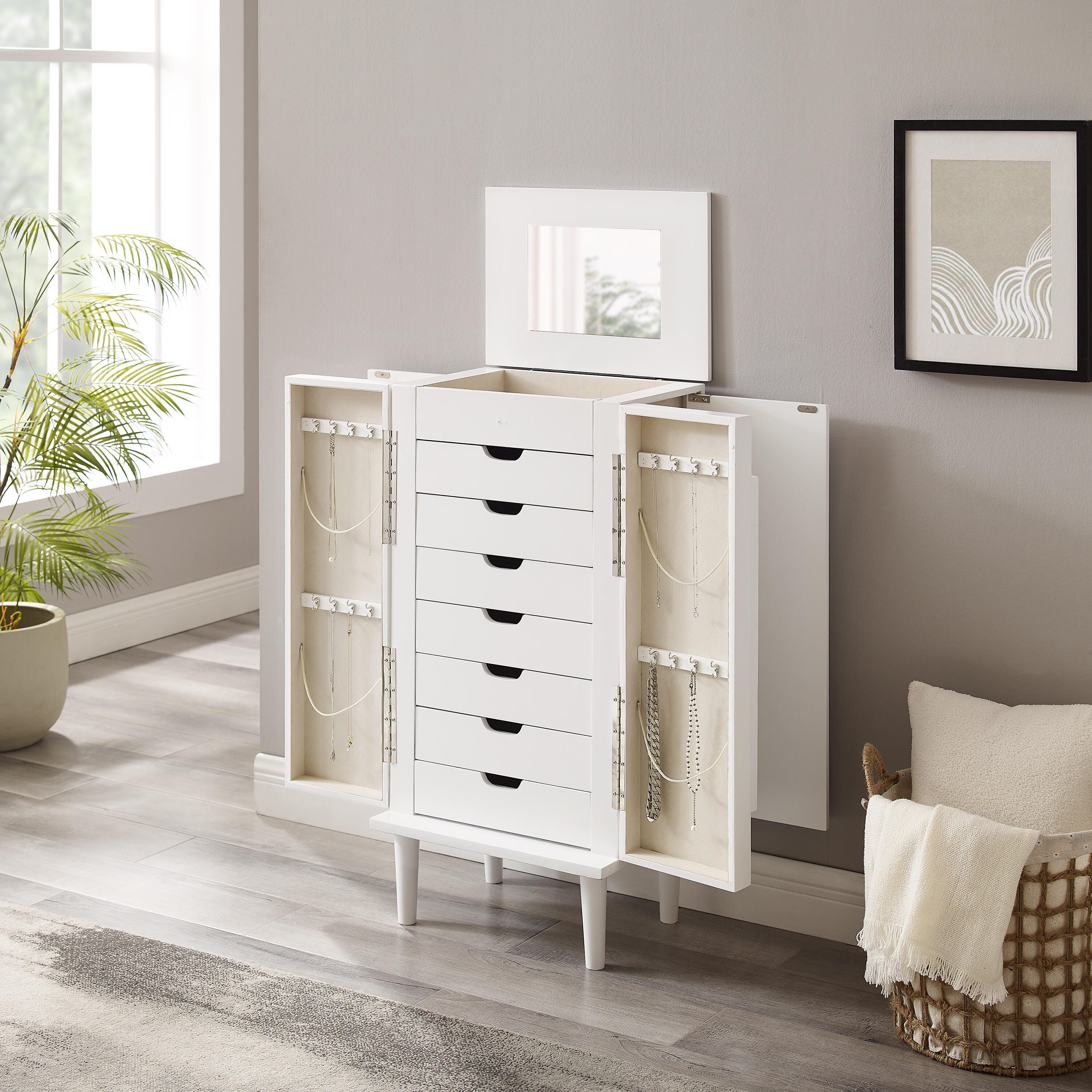 Linon Mina Jewelry 7 Drawer Armoire | Ashley
