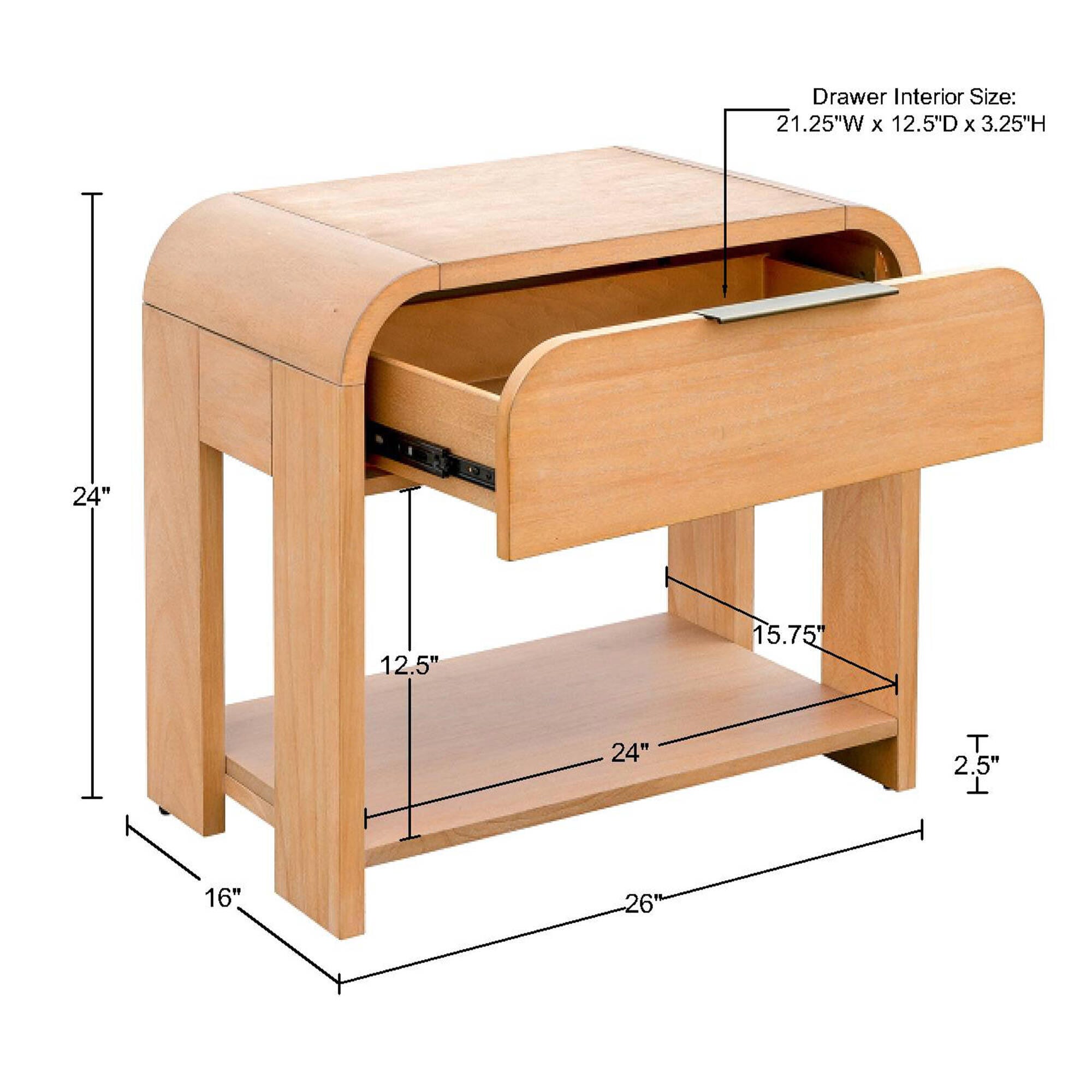 INK+IVY 26" 1 Drawer Nightstand, , large