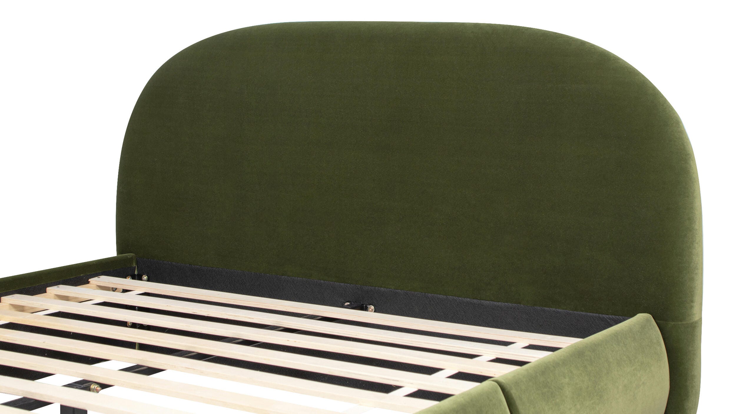 Jennifer Taylor Home Archie Queen Upholstered Platform Bed, Olive Green, large