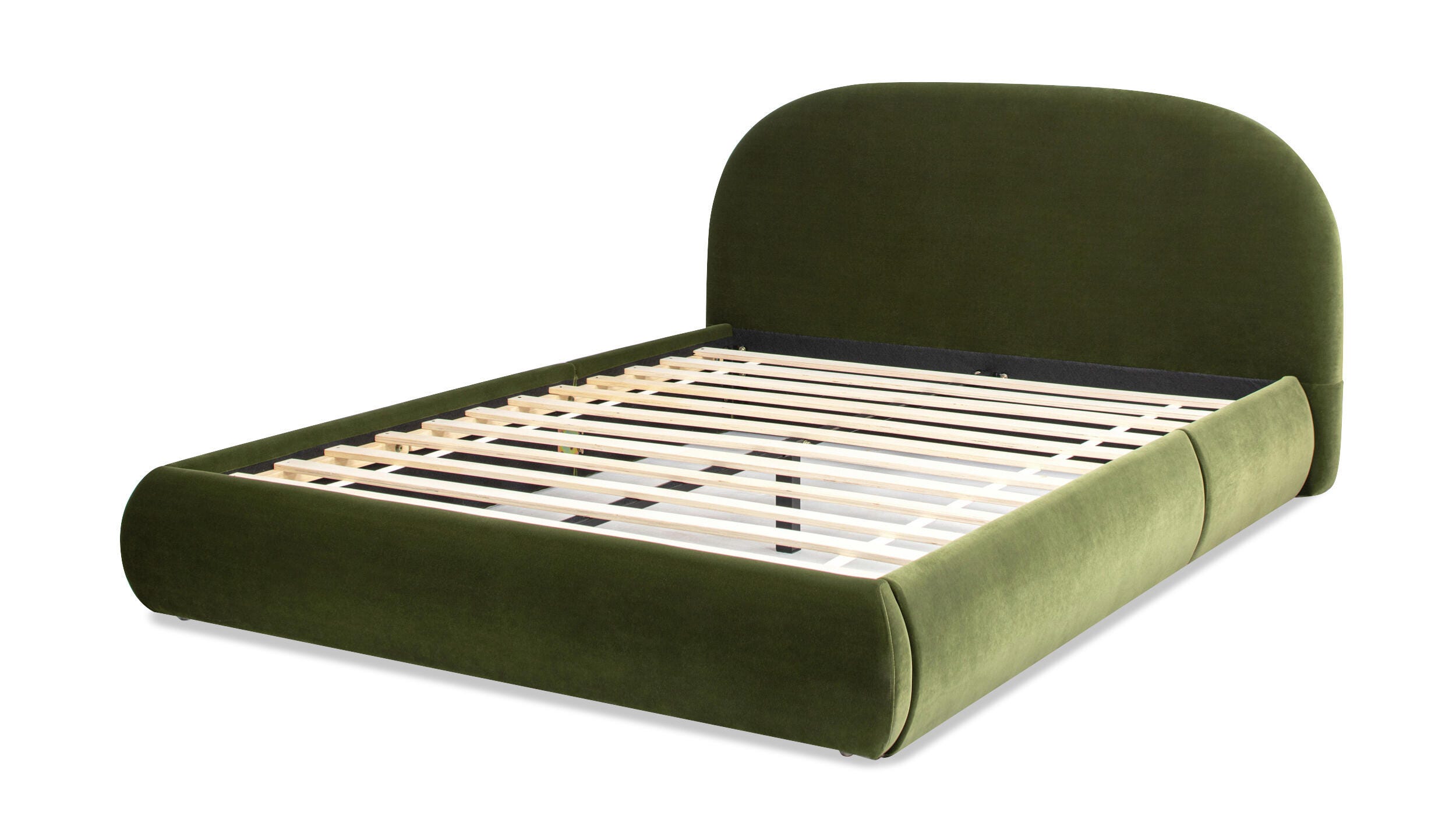 Jennifer Taylor Home Archie Queen Upholstered Platform Bed, Olive Green, large