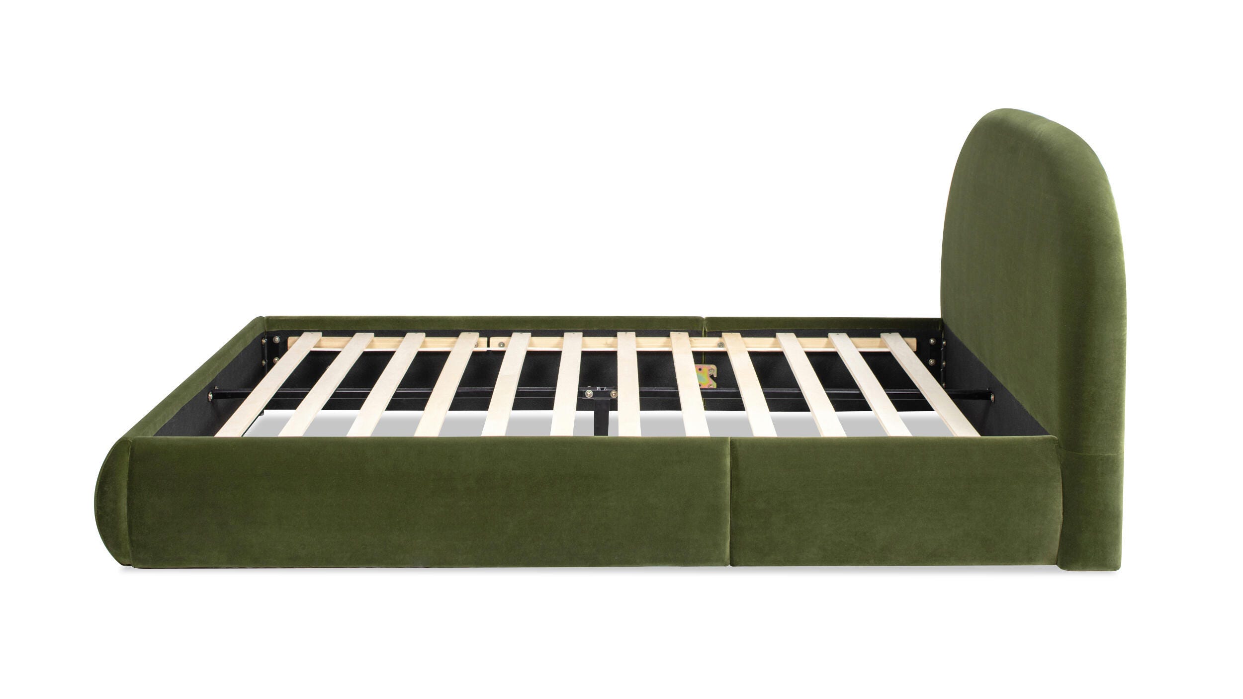 Jennifer Taylor Home Archie Queen Upholstered Platform Bed, Olive Green, large