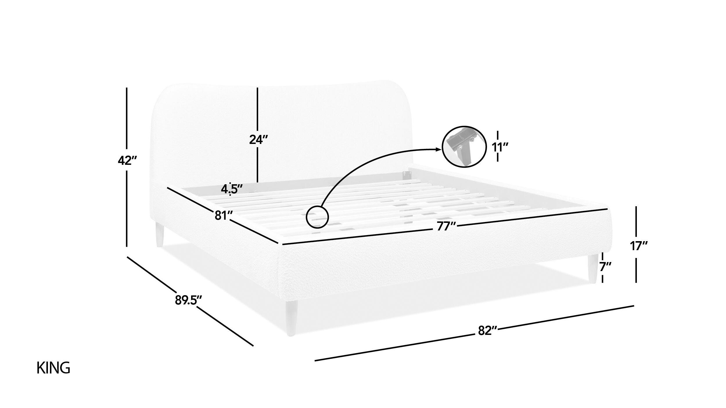 Jennifer Taylor Home Roman King Upholstered Platform Bed, Olive Green, large