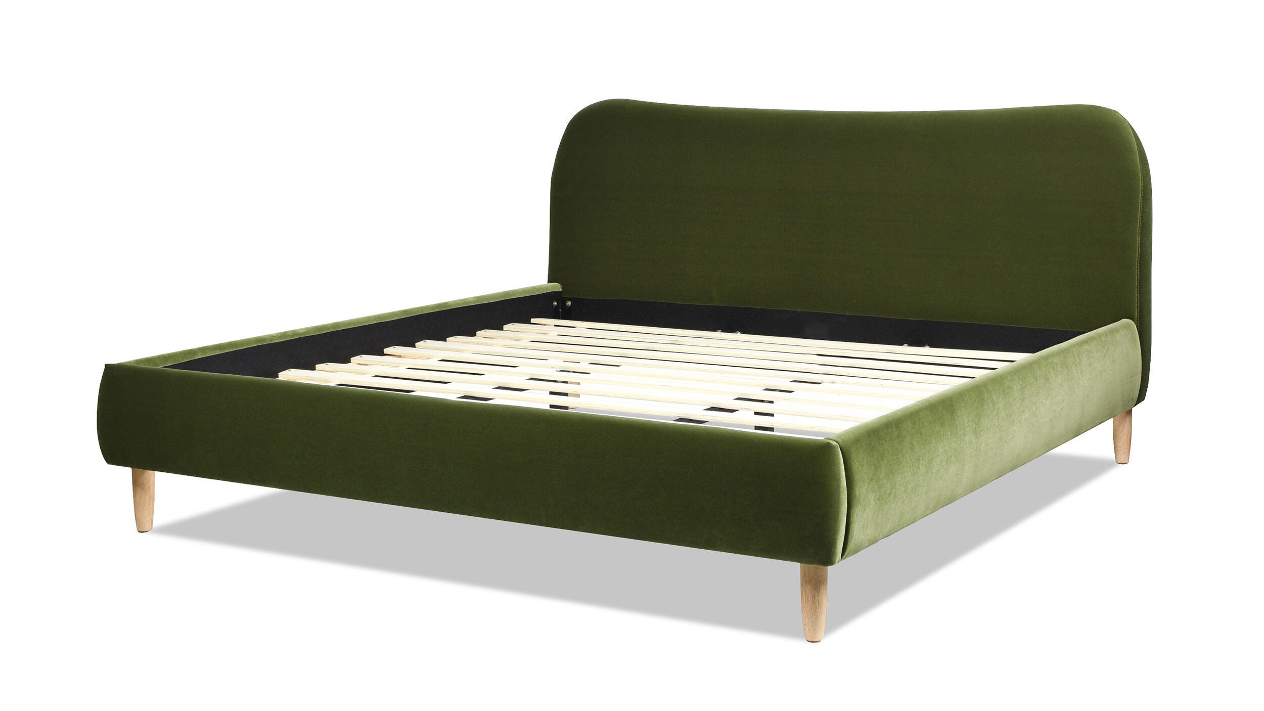 Jennifer Taylor Home Roman King Upholstered Platform Bed, Olive Green, large