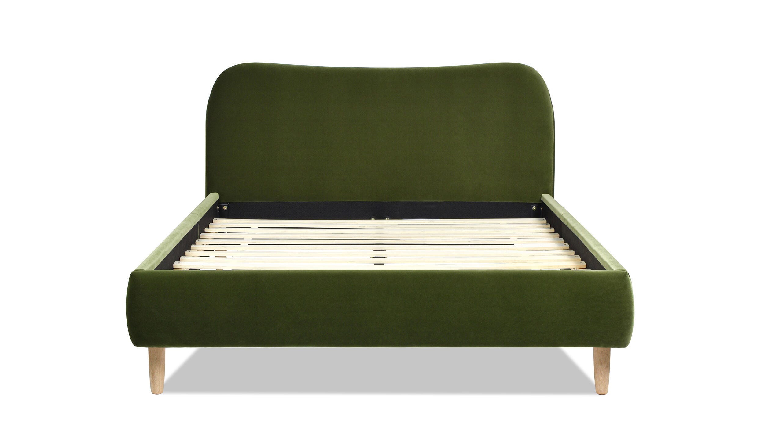 Jennifer Taylor Home Roman Queen Upholstered Platform Bed, Olive Green, large